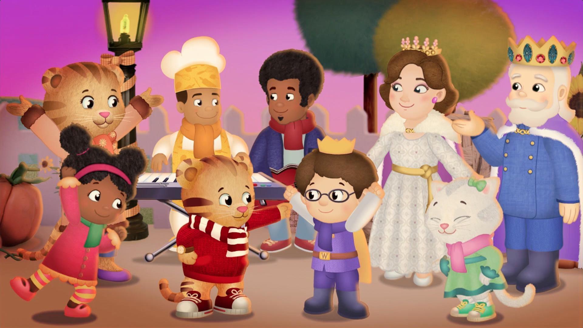 The neighbors decorate for the Fall Festival. / Daniel and friends learn to do their best.