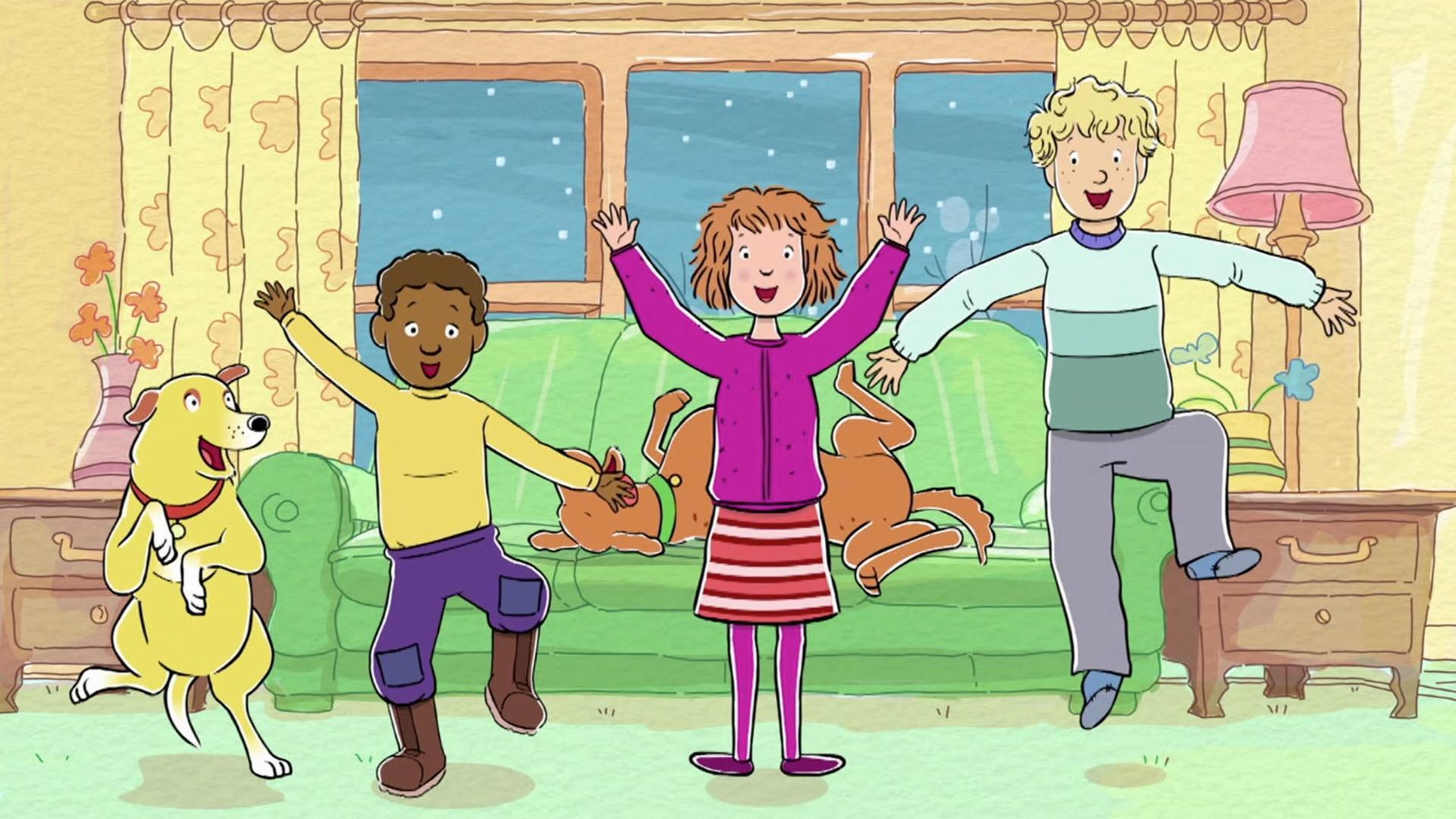 Martha and the gang play their new video game during a winter storm.