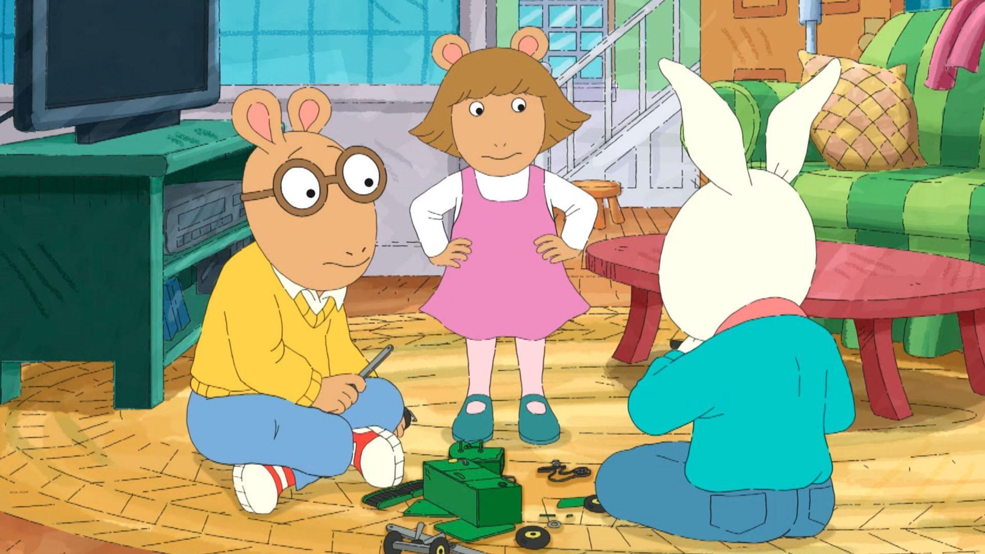 D.W. learns what it means to be an American citizen from Buster and Arthur