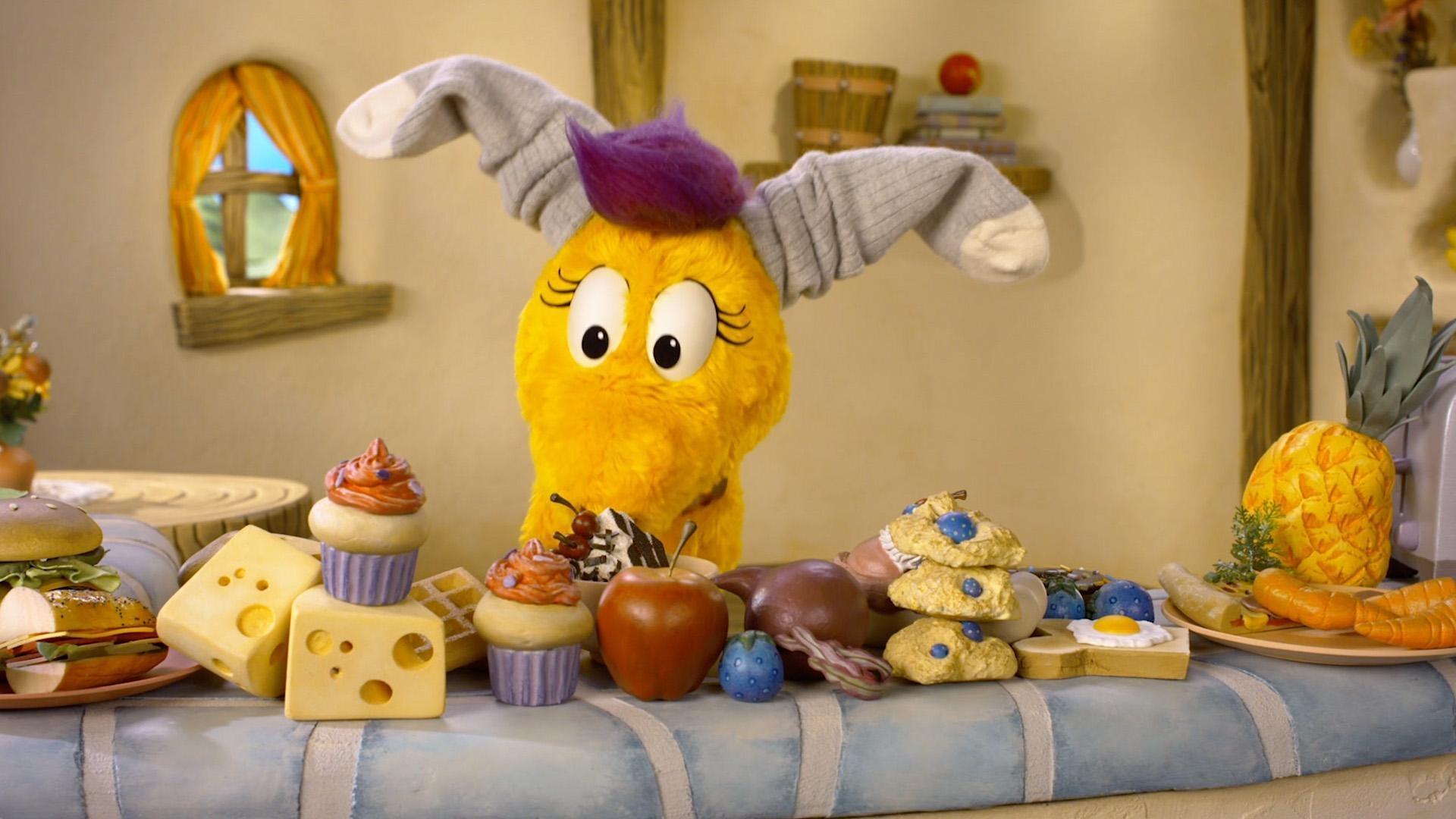 Donkey uses the rhyme she created for each friend to remember the treat they wanted.