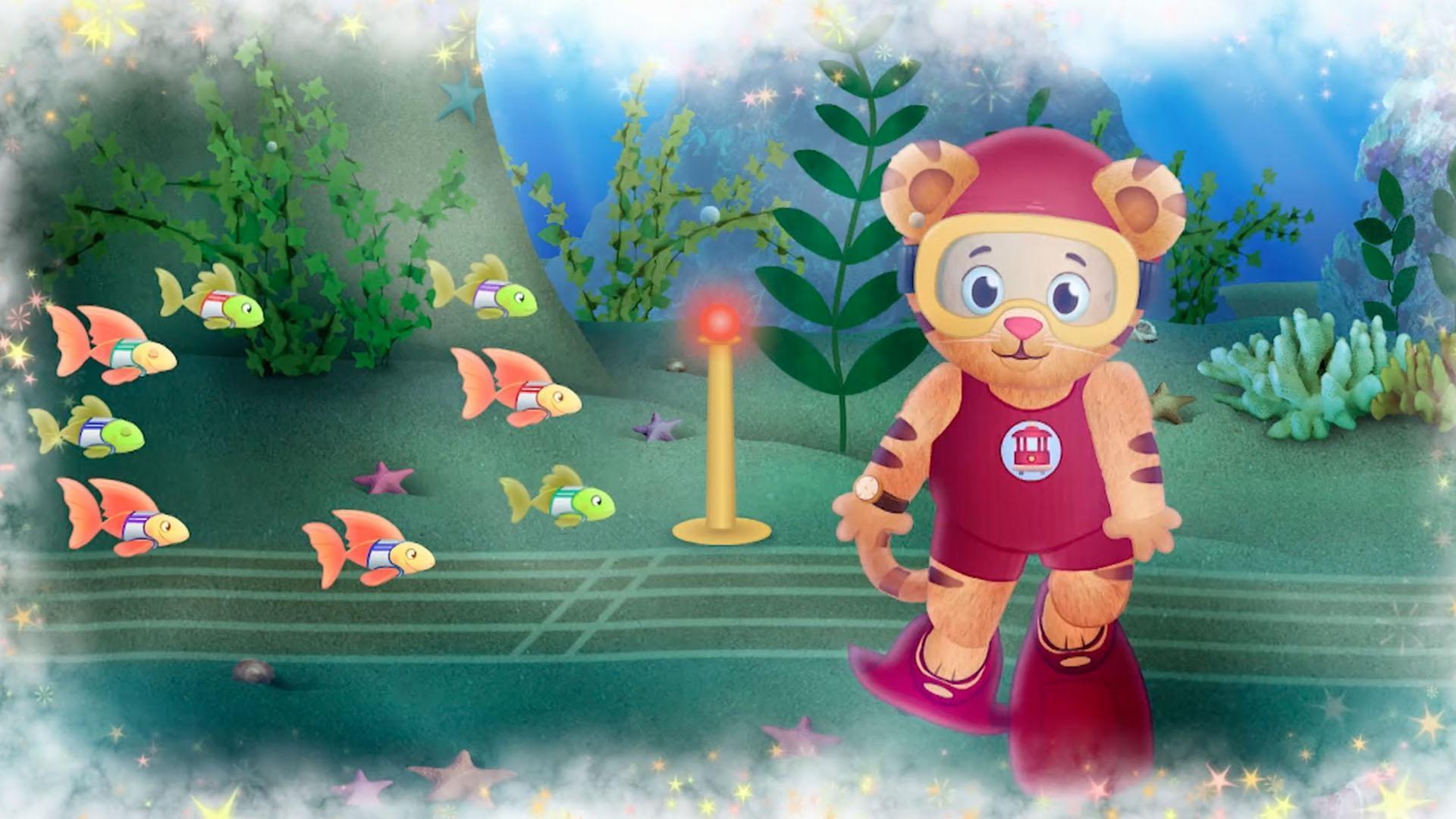 Daniel imagines he's in an underwater race with all kinds of sea creatures
