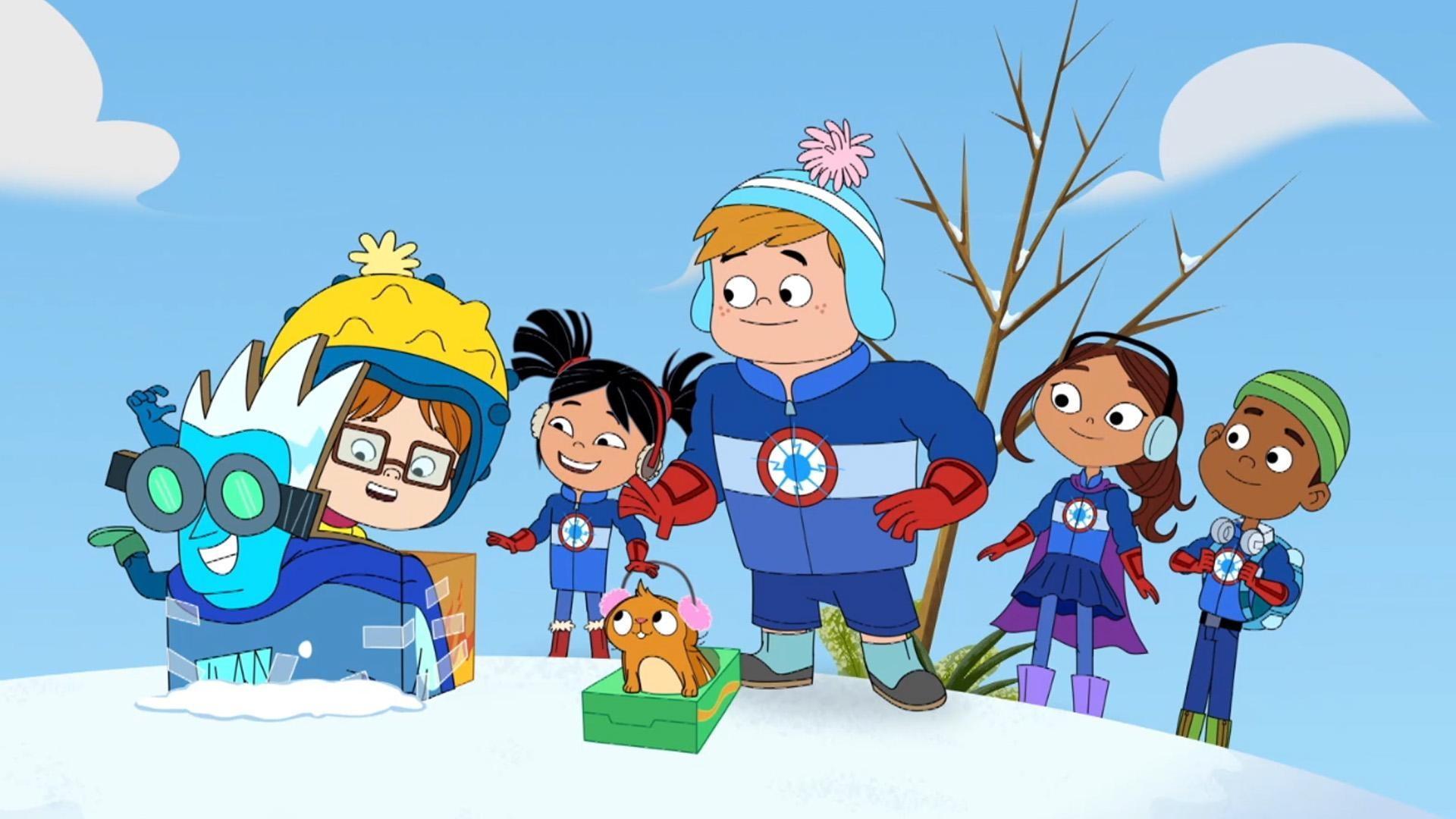 AJ accidentally ruins a schoolmate’s box sled. / Sparks' Crew takes care of a super frog!