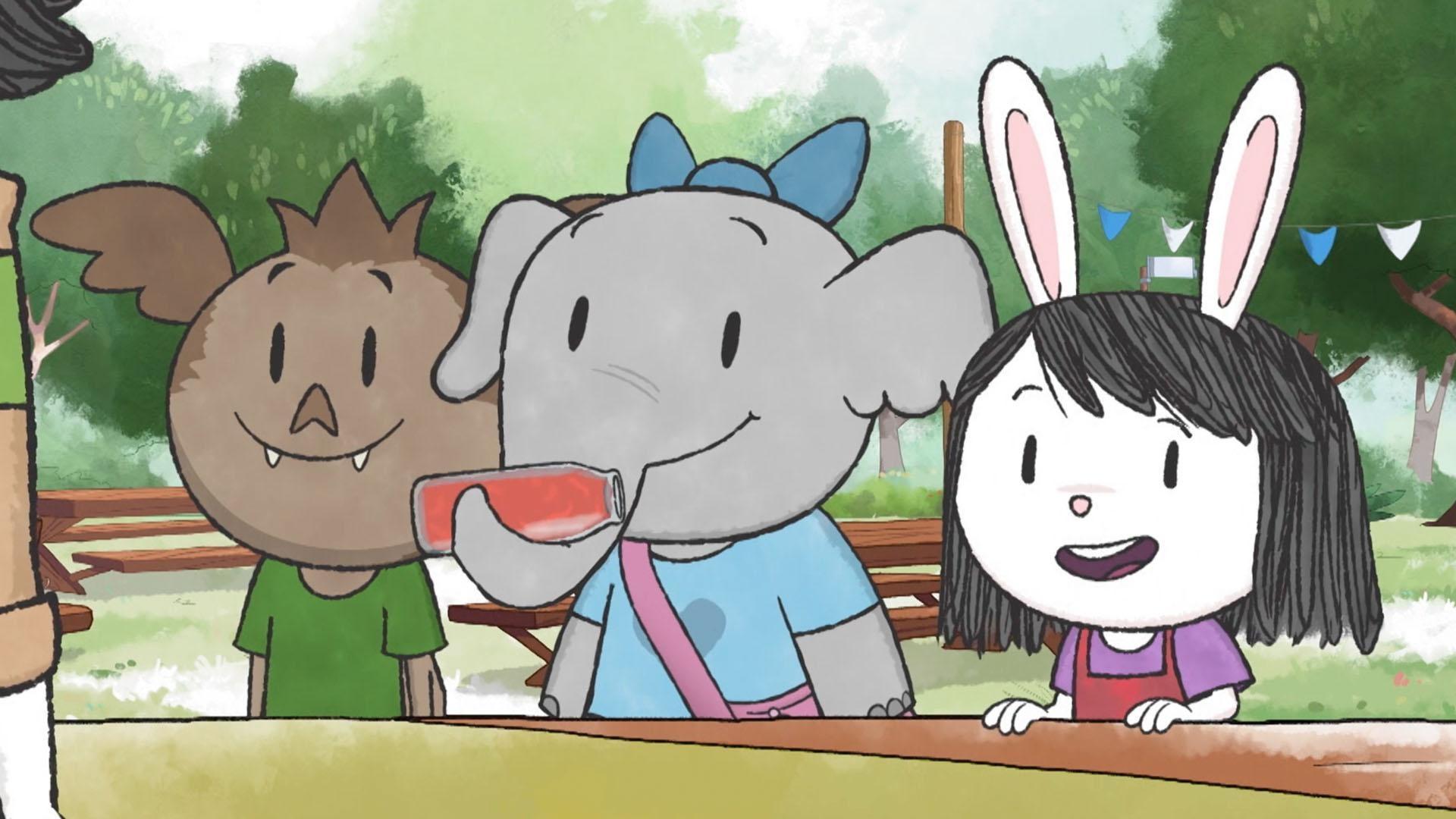 Elinor helps Mrs. Llama discover how to make her ketchup less goopy.