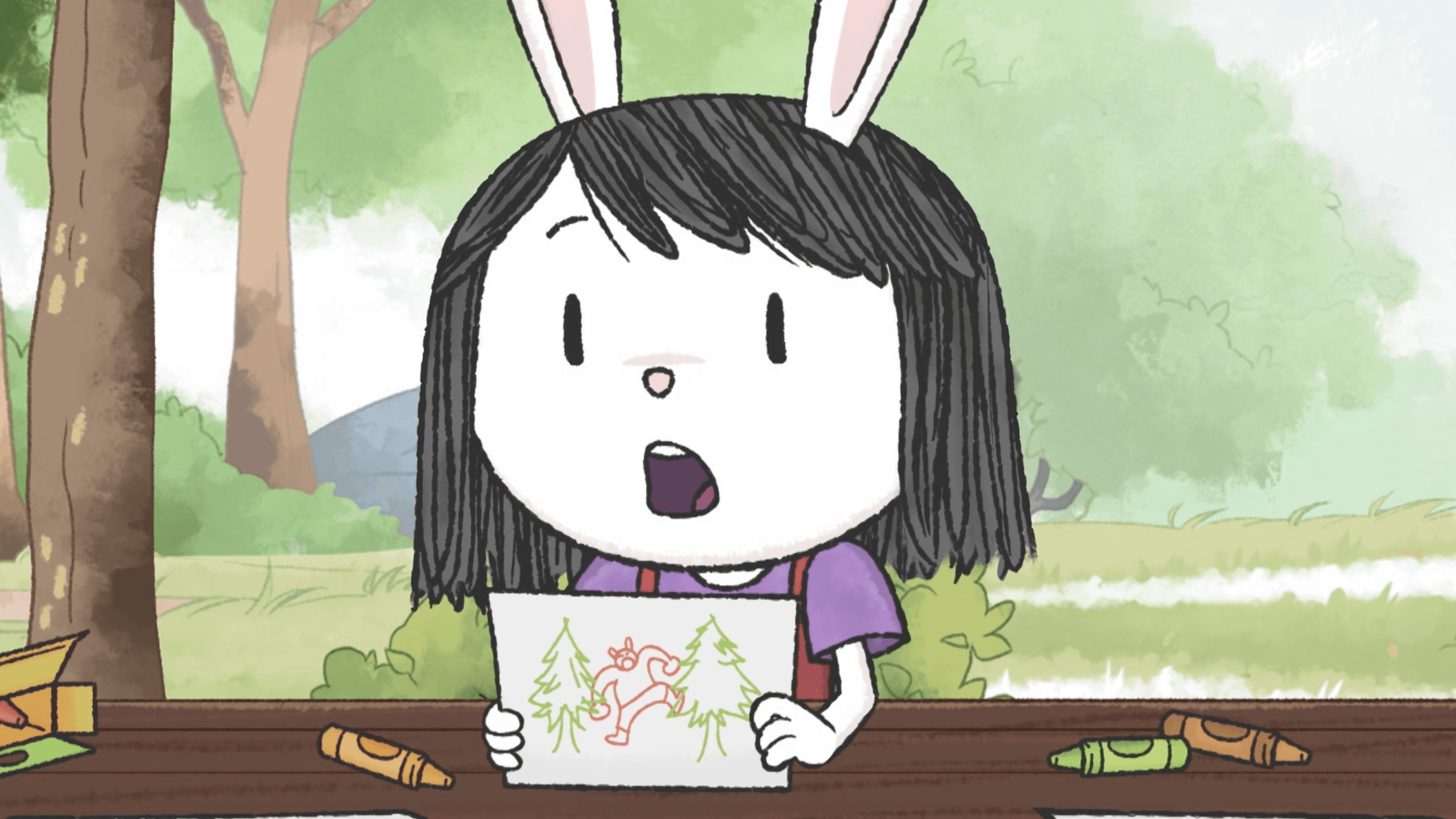 The kids are making a storybook when they run out of paper./Ari skips a bath.