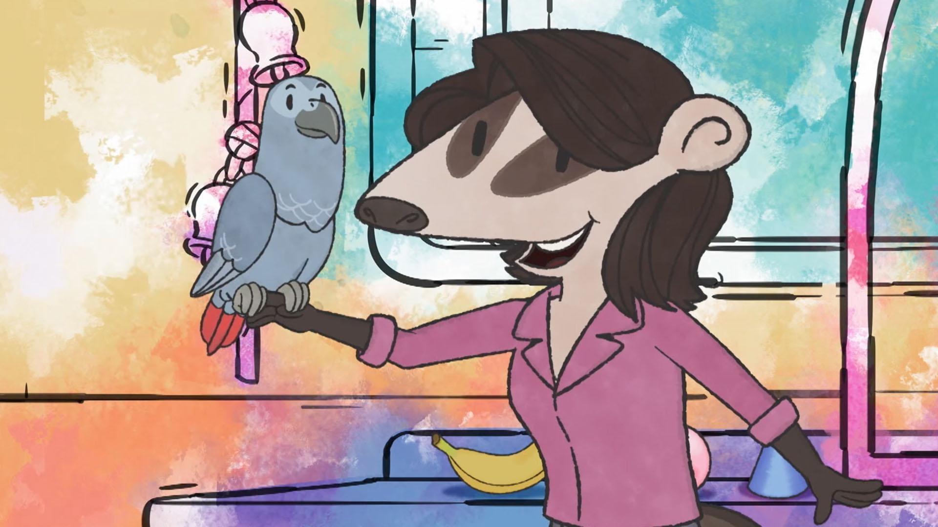 Senor Tapir sings a song about Irene Pepperburg and her work with birds.