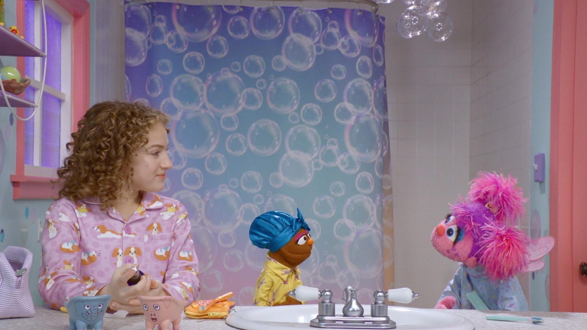 Abby, Charlie, and Gabrielle share their different bedtime routines at their sleepover.