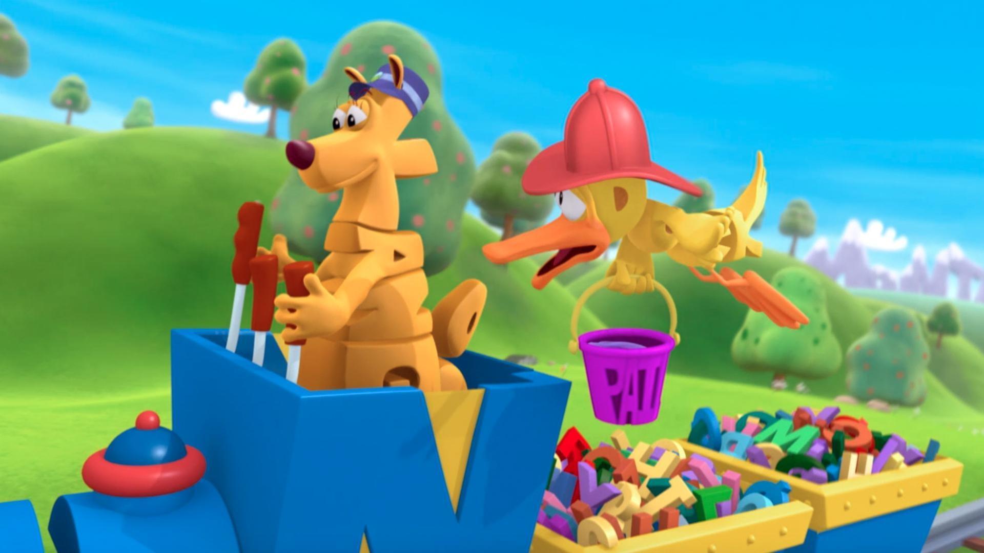 Frog and Sheep go on an exciting adventure. / Duck and Fly want to become firefighters.