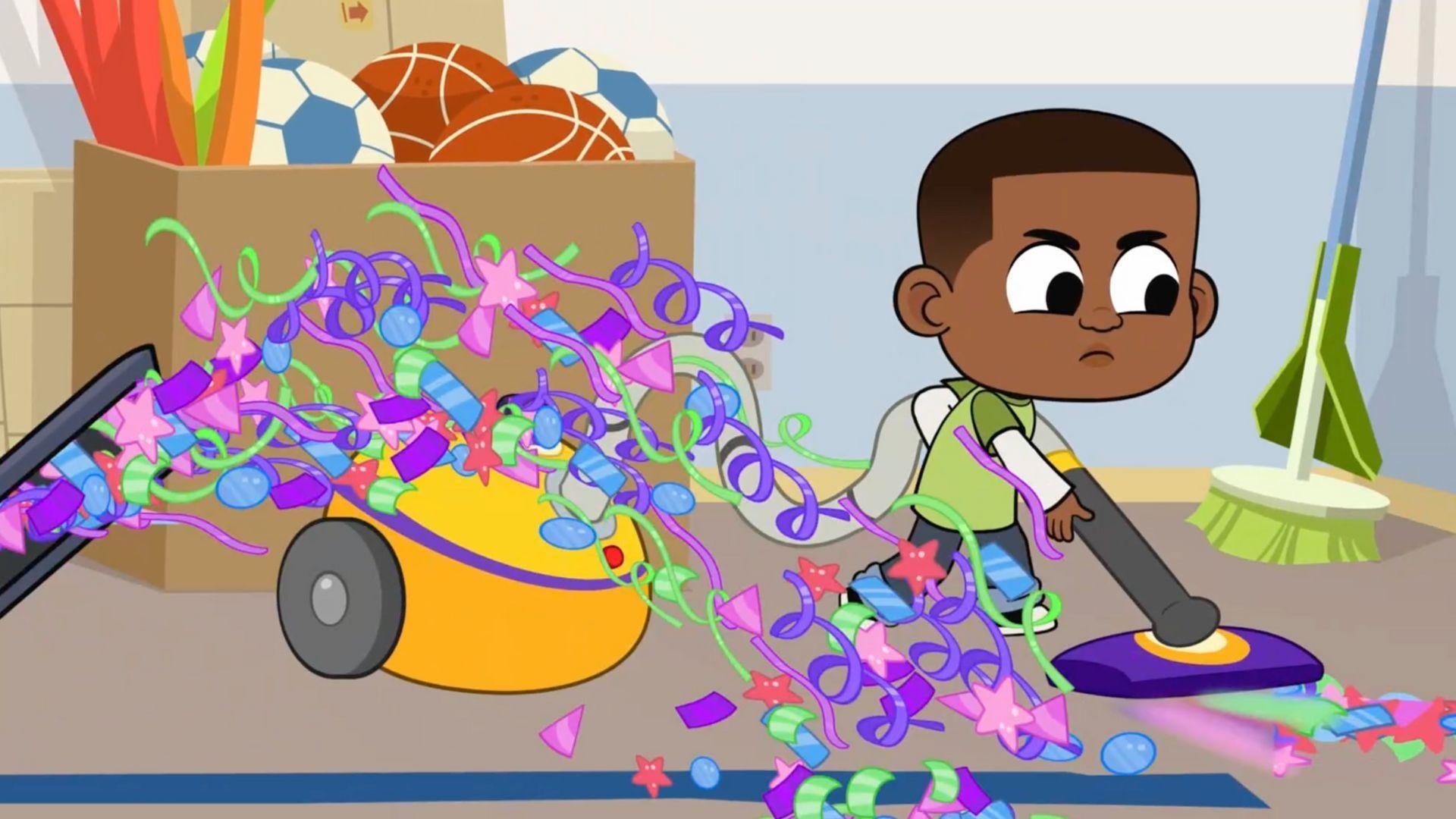 Luke jumps into action when the arts and crafts mess test gets too messy.