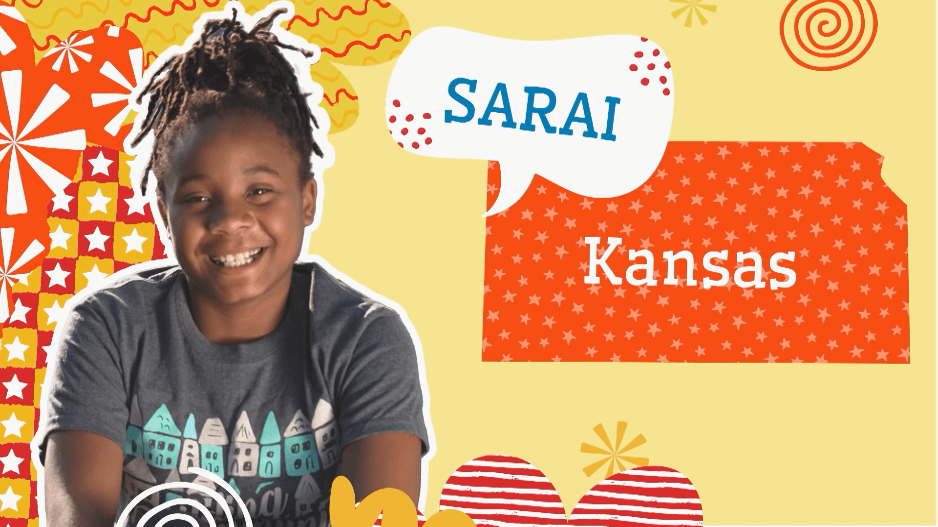 Sarai lives in Topeka, Kansas, where she draws, dances, and volunteers with her family.