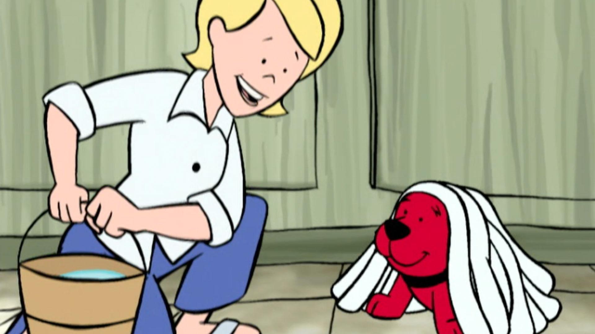 Clifford cleans out his doghouse. / Jetta gets a new baby brother.