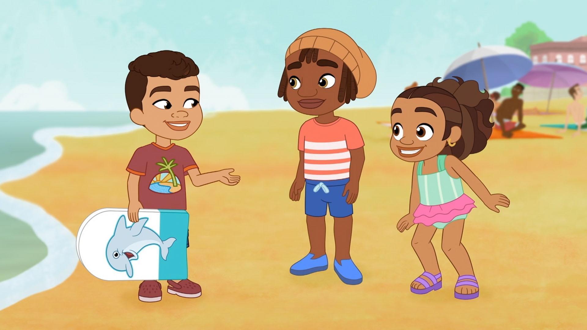 Beto experiences the joys of his new beach in NYC with his new friends.