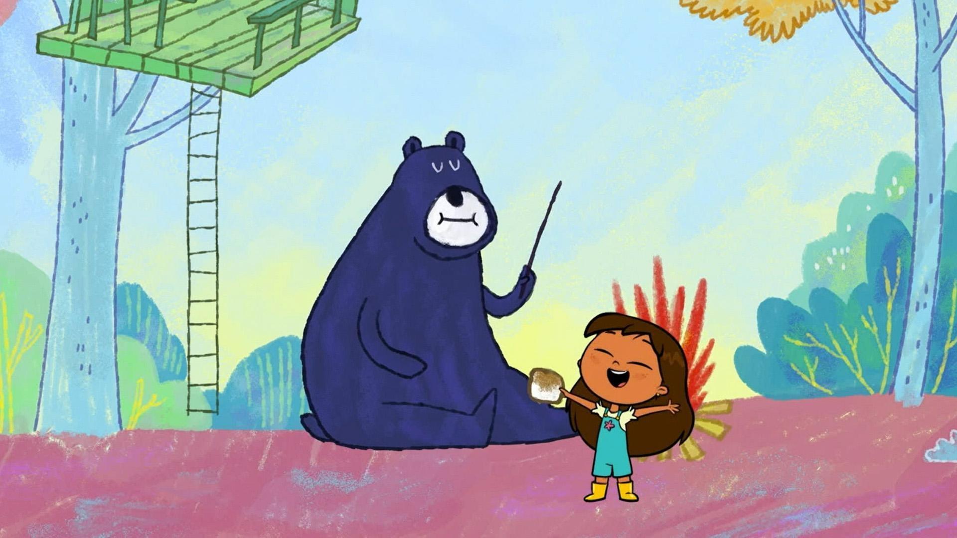 Rosie goes camping with her family.