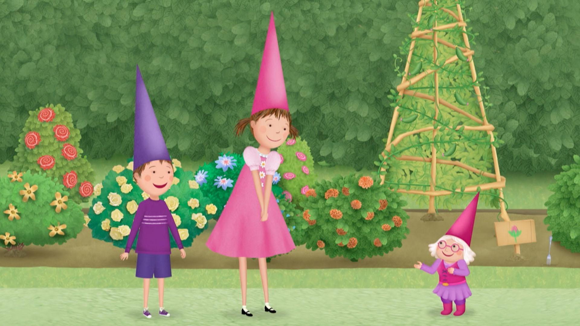 Pinkalicious and Peter go to Edna to help them learn how to act like gnomes!