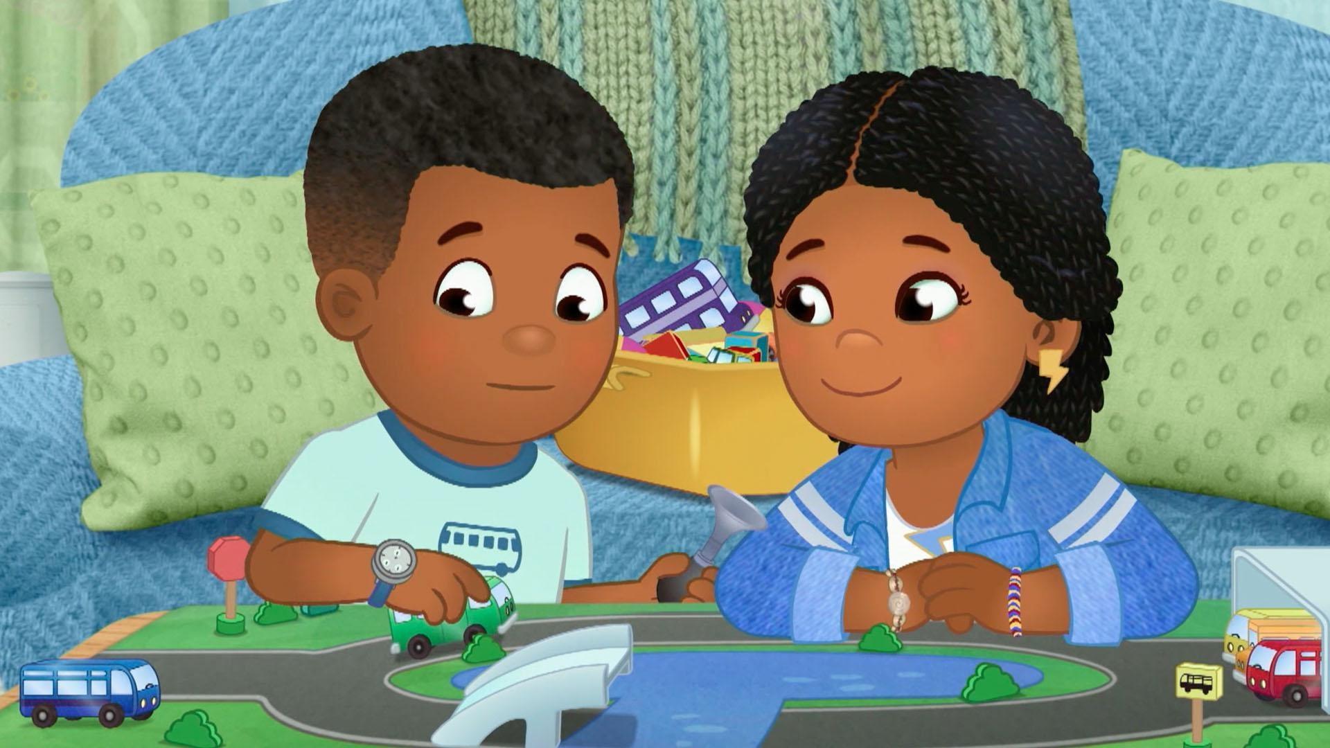 Max and Amira play bus station together.