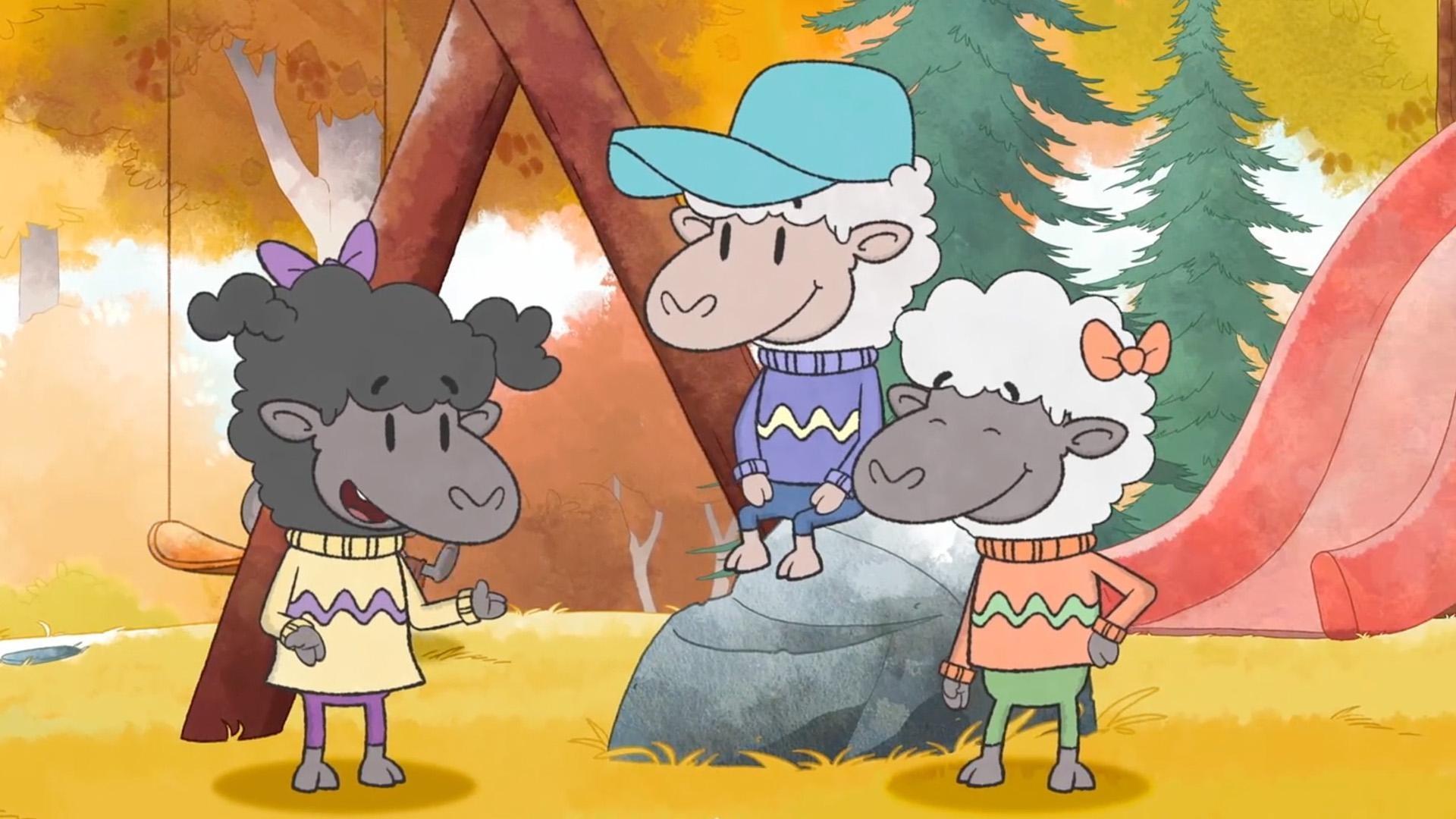 Siggy shows Elinor, Ari, and Olive how squirrels can move without being noticed.