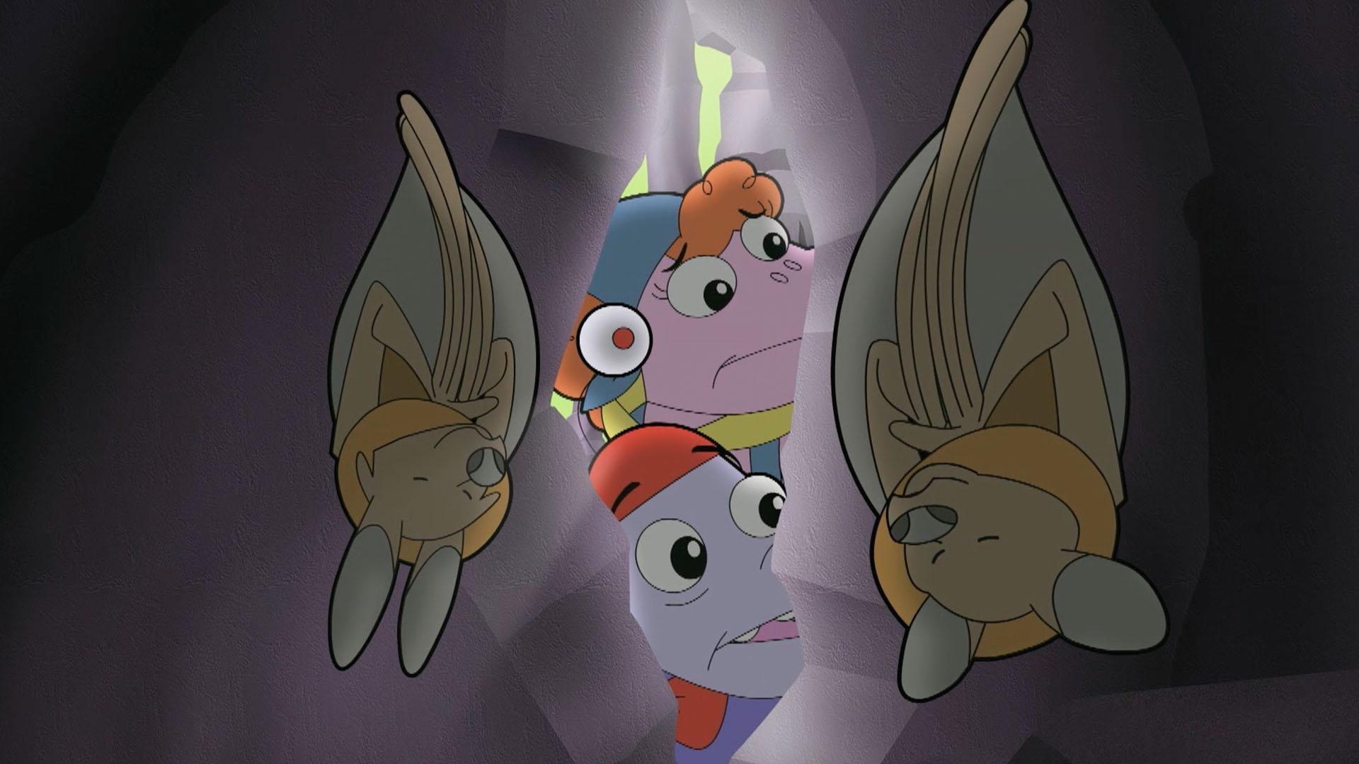 Digit and Brigit follow the bats to see where they have been hiding.