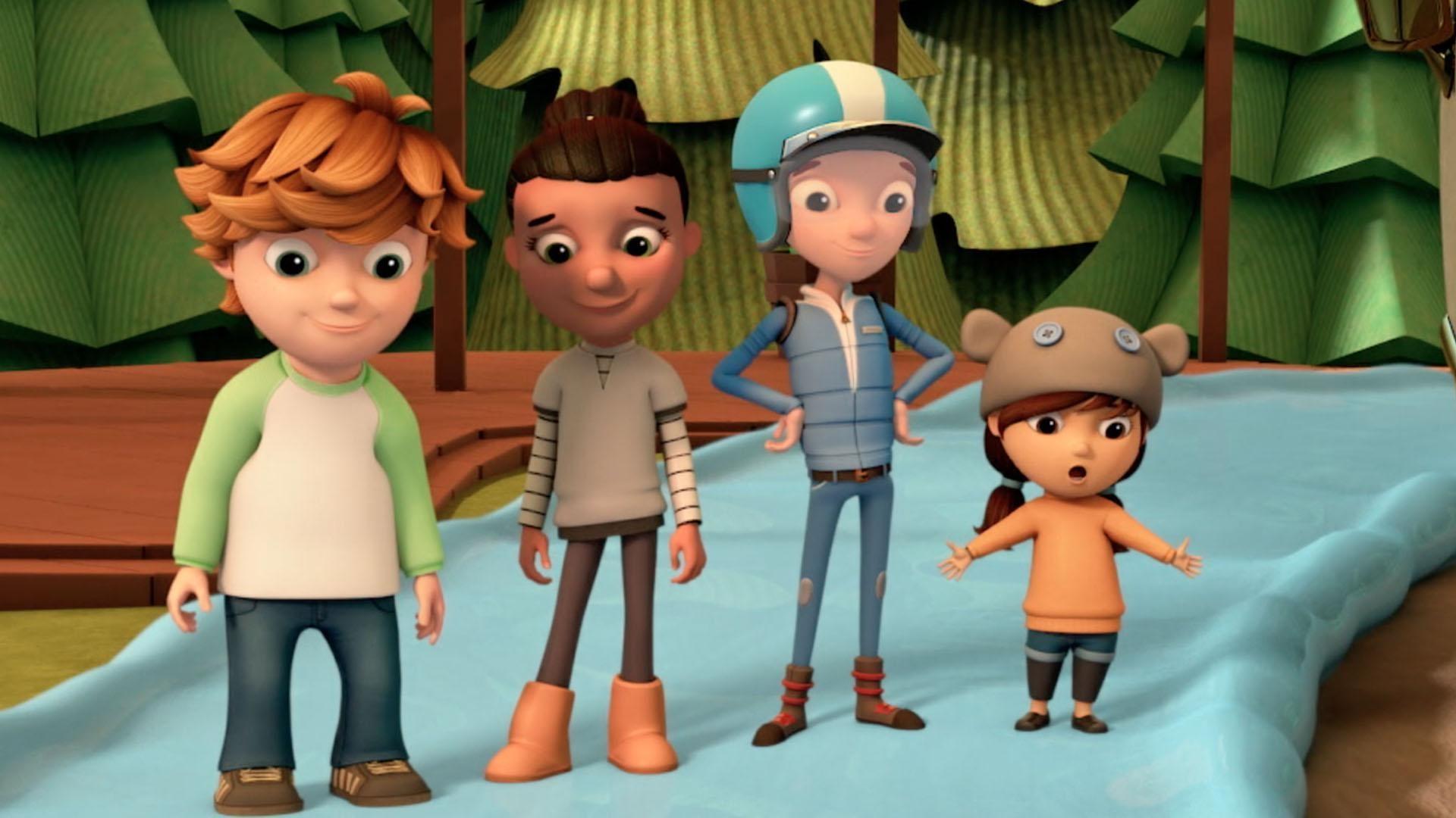 The kids sing a song about ice skating in July.