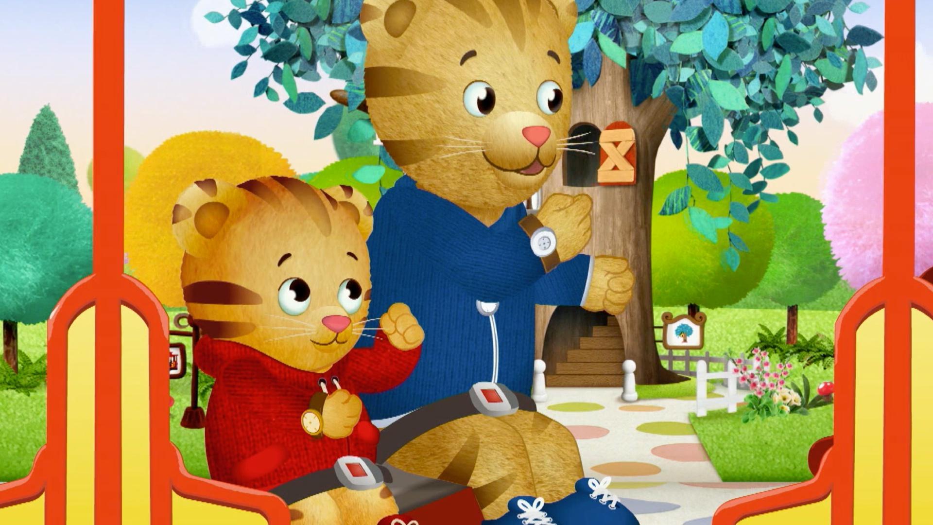 Daniel imagines that he and Dad are racing to the music shop!