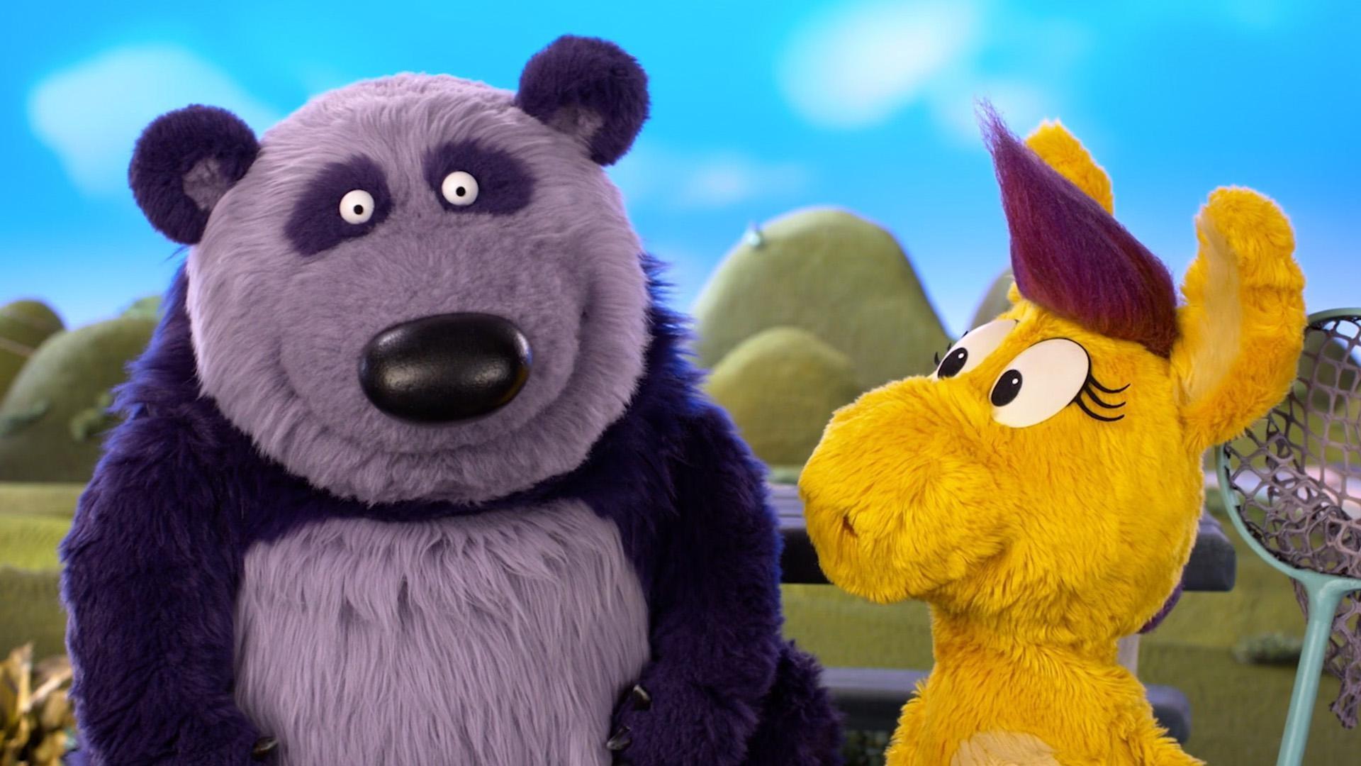 Panda wonders if he likes being different from other pandas, and Donkey says he's special.