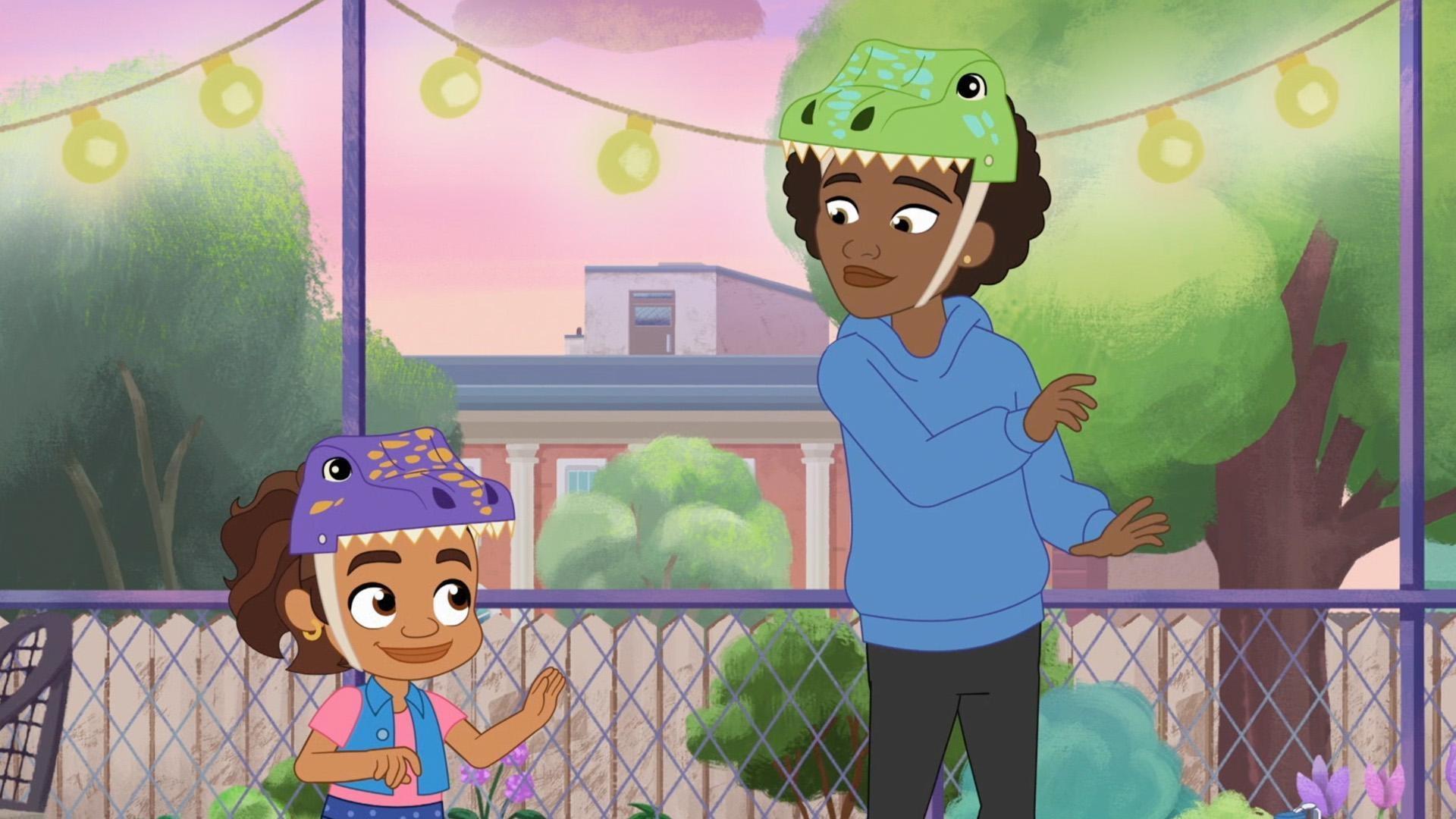 Alma and Junior play Bop or Pop with their kid-sitter JaVon.