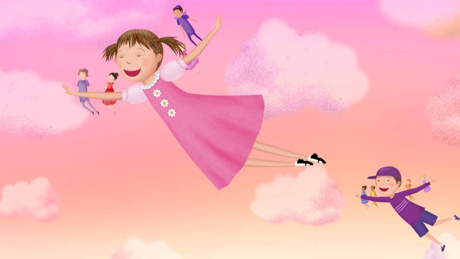 Pinkalicious helps a pixie fly. / Pinkalicious keeps getting interrupted.