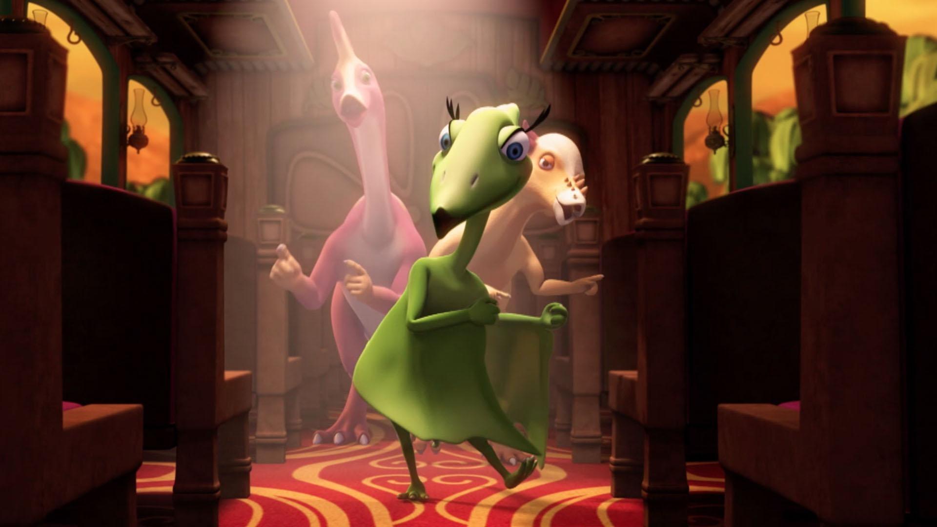 Mrs. Pteradon breaks out into song about how great moms are.