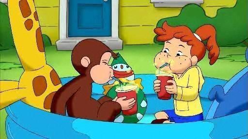 George makes a new friend in Allie. / George and Hundley get stuck in the basement.