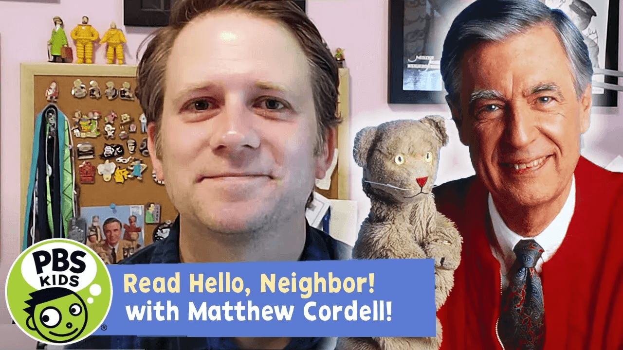 Join Matthew Cordell in a reading of, "Hello, Neighbor! The Kind and Caring World of Mister Rogers!"