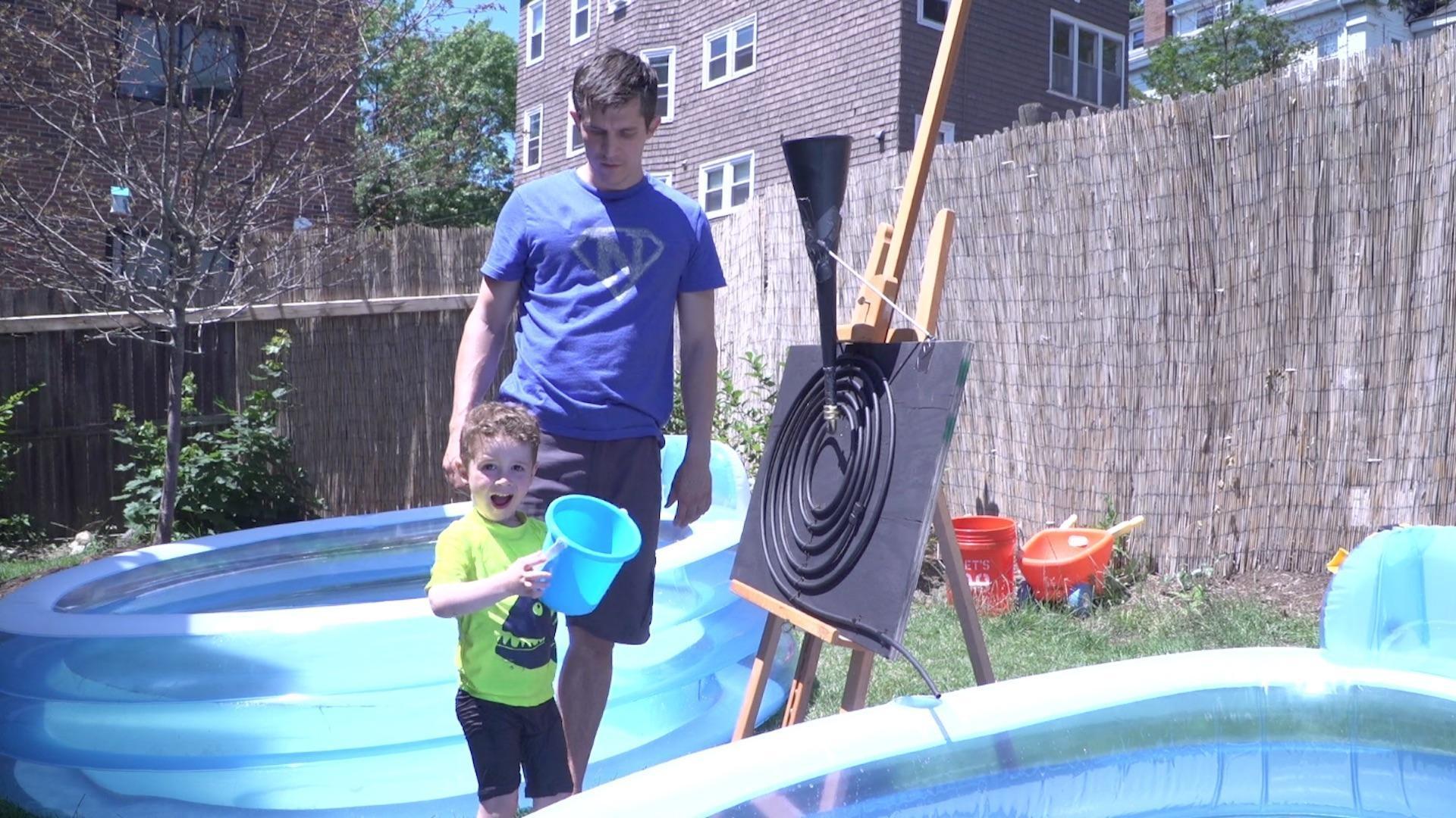 Nate designs a way to use solar power to warm up the pool for his son, Calvin.