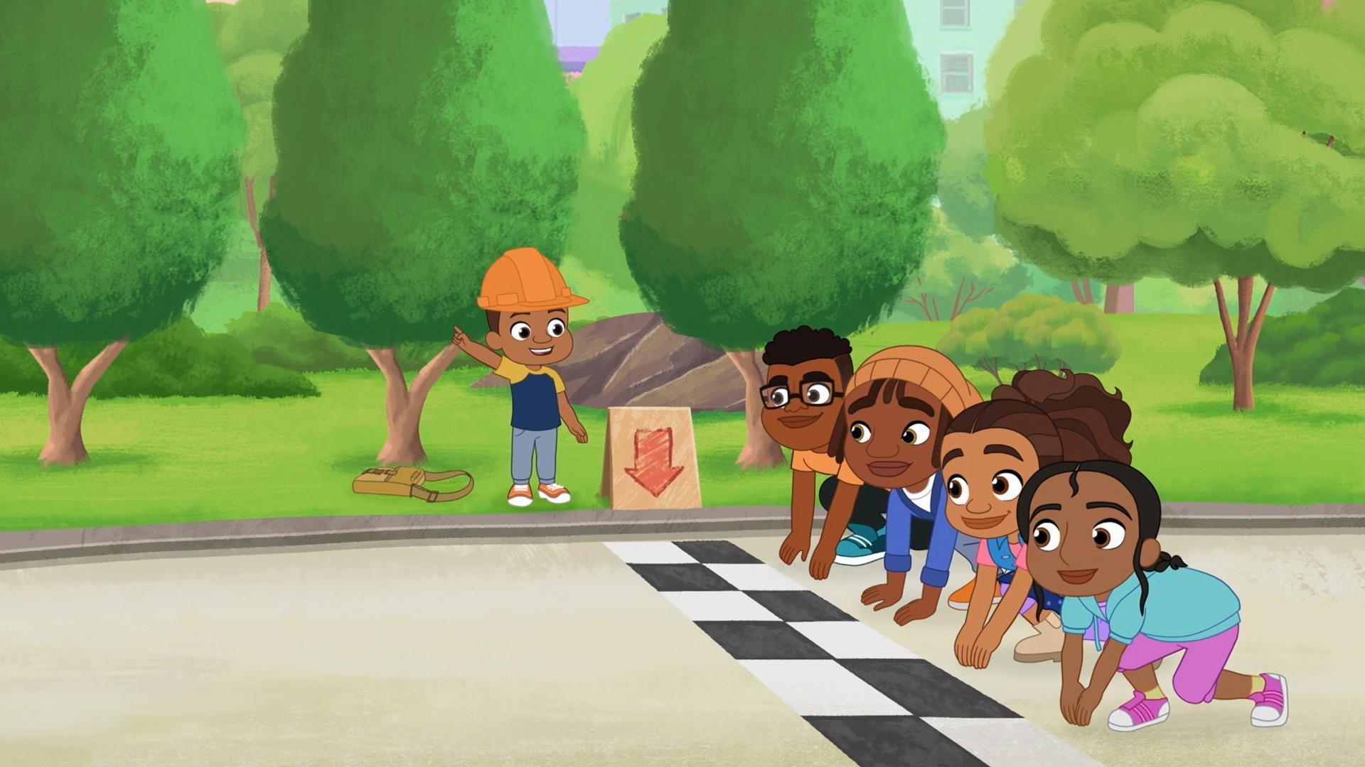Alma and friends build the "world's longest race" obstacle course!