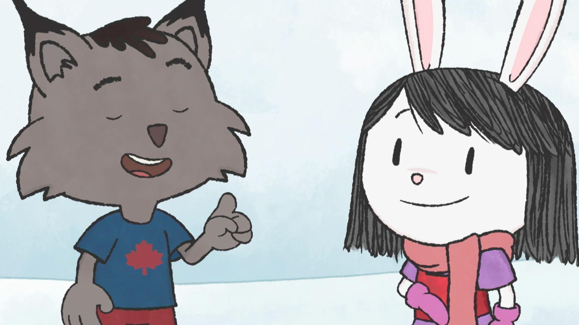 The kids meet Gael the Lynx, who runs really fast. / Ari makes a new friend named Rocky.