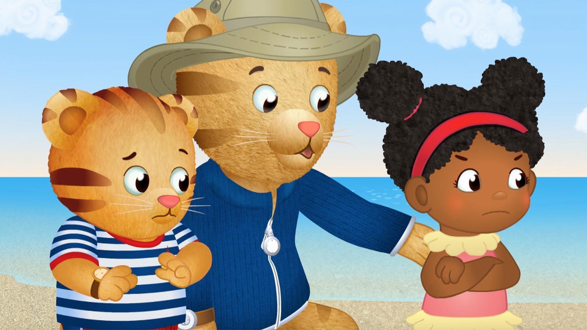 Daniel and Miss Elaina are playing at the beach. But there's too much splashing.