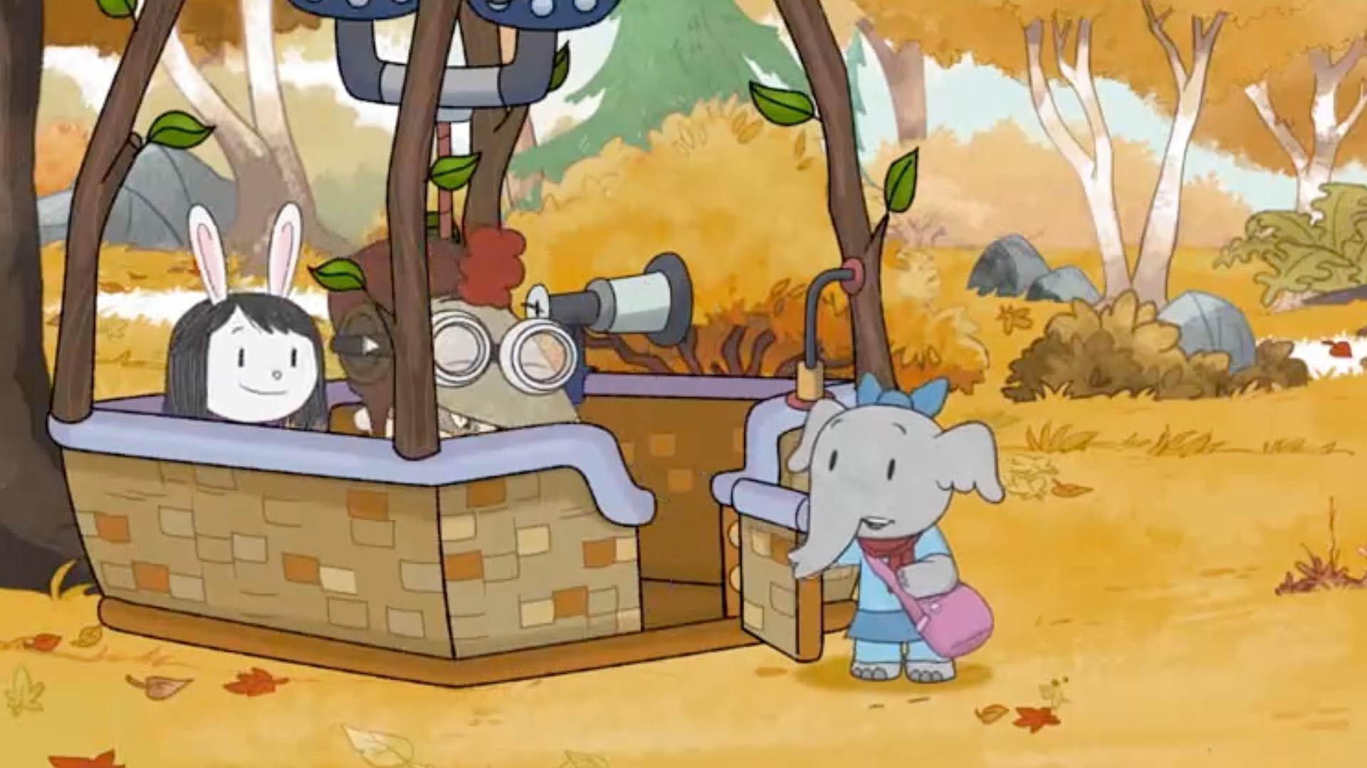 Elinor, Ari, and Olive notice that birds fly at different heights for different reasons.