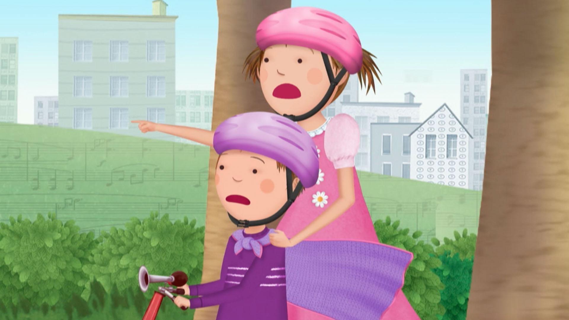 Pinkalicious and Knitman (Peter) must race to Mr. Crunk's office before more yarn arrives.