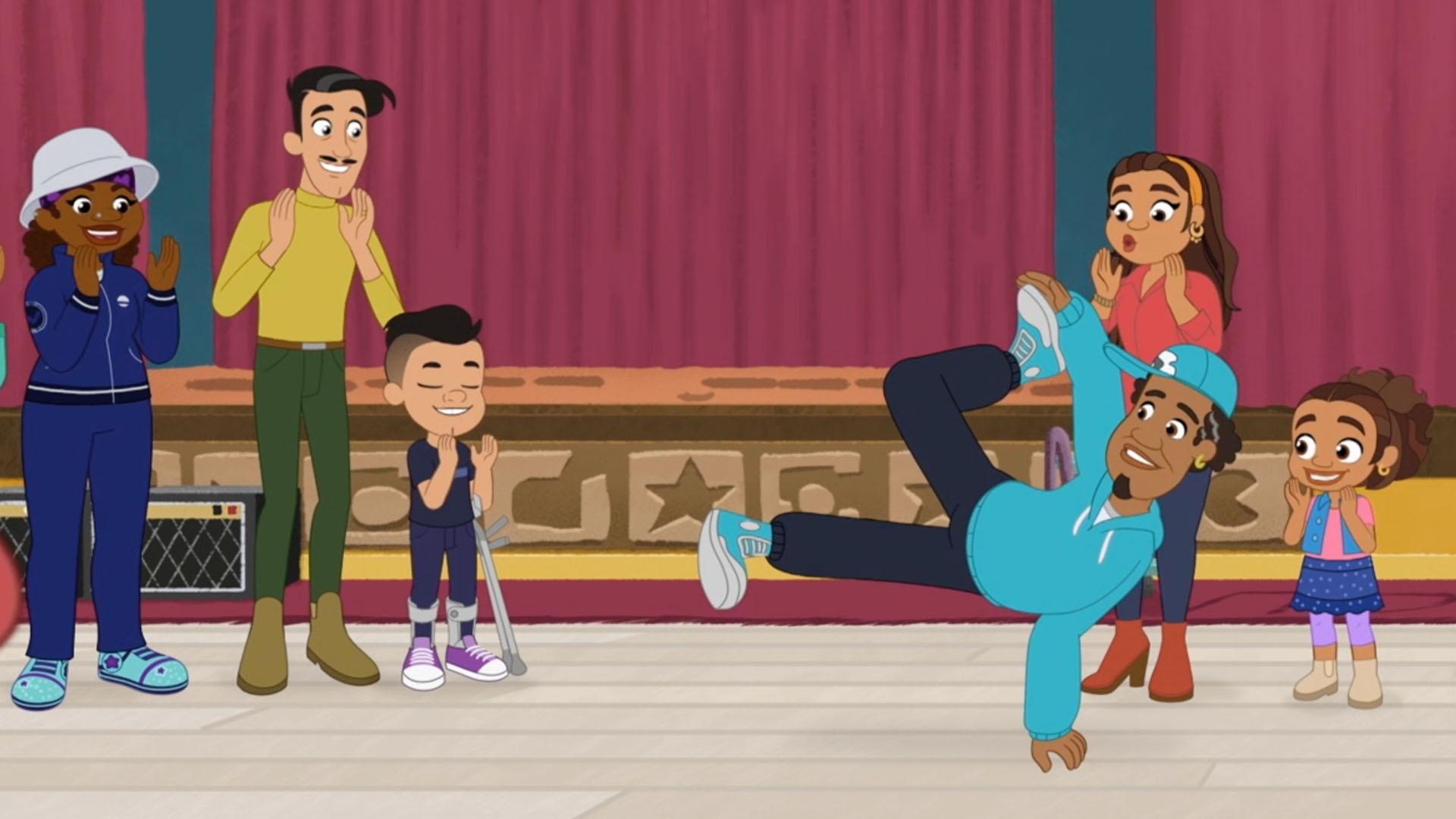 Alma, Mami, and Junior put together a special event to celebrate Frankie's B-Boy days.