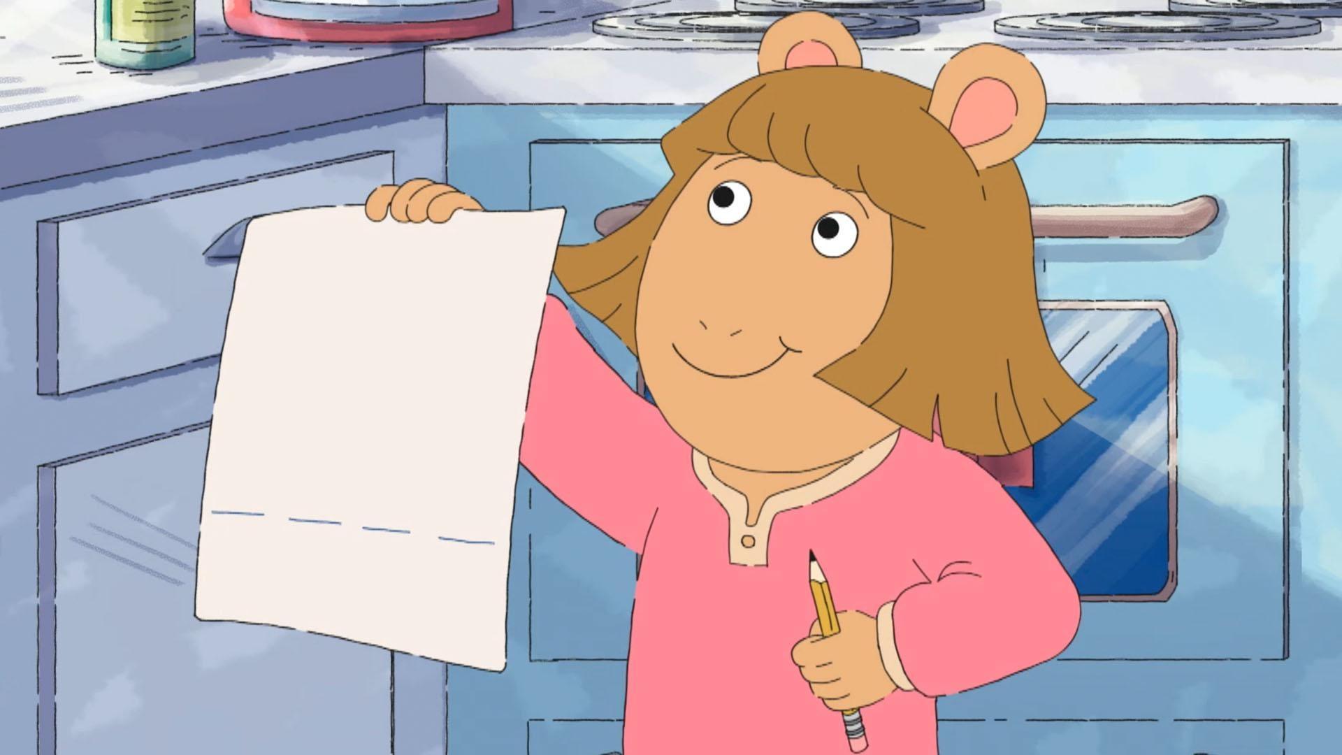 D.W. is determined to figure out the parental password on the TV.