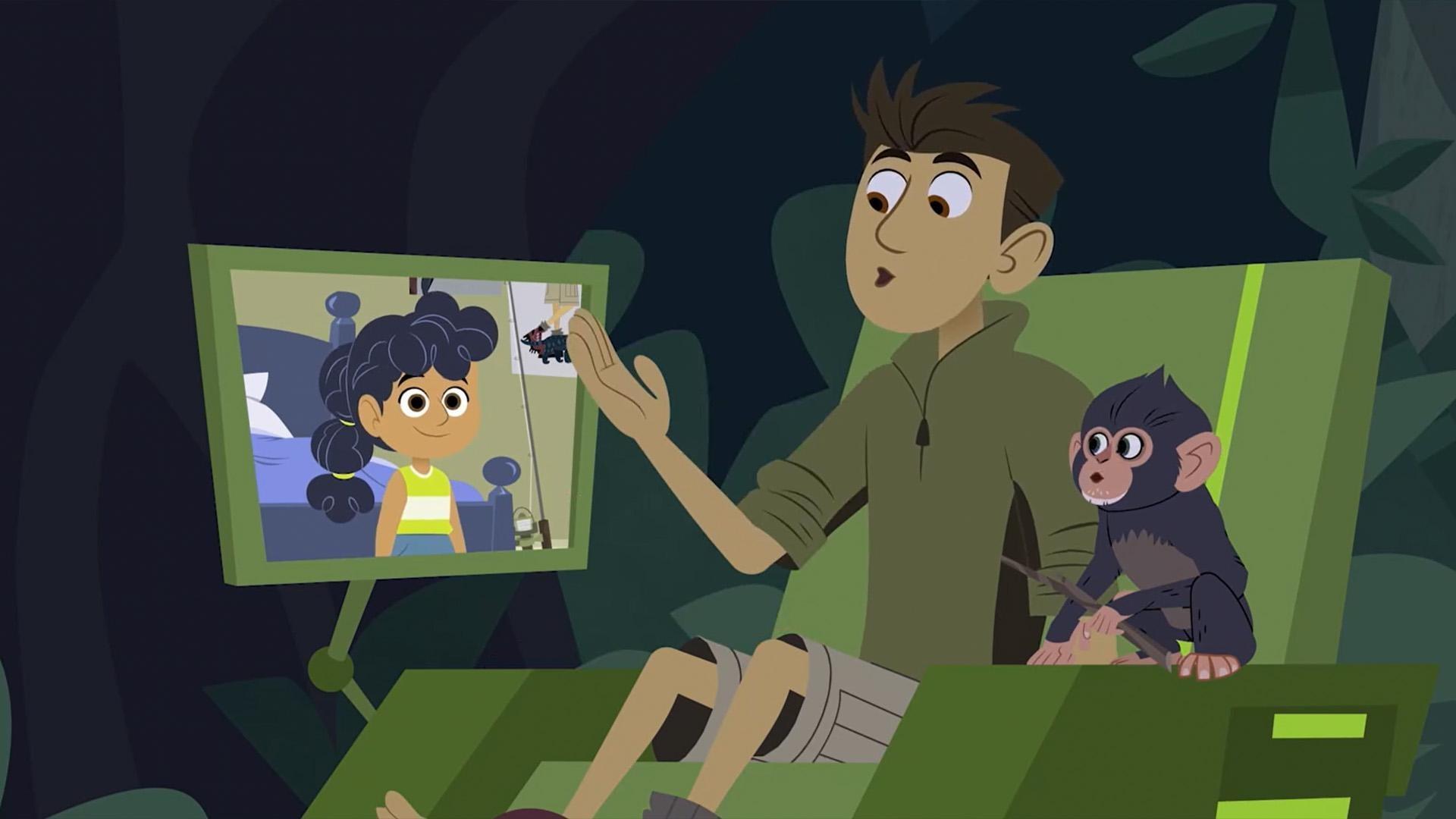 Chris teaches Gabby about using sticks