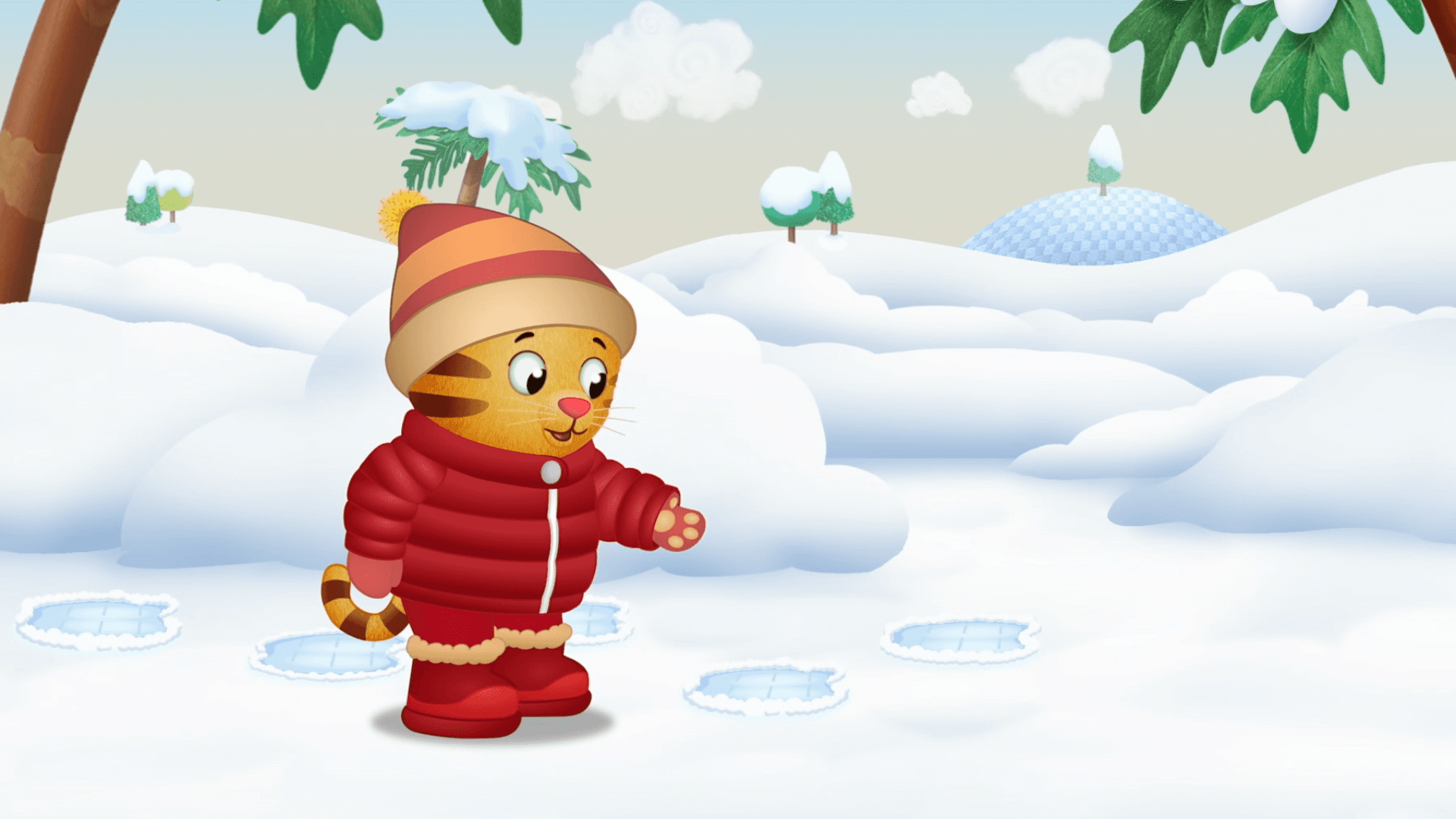 When Daniel can't make footprints in the snow like his friend can, he does it his own way.