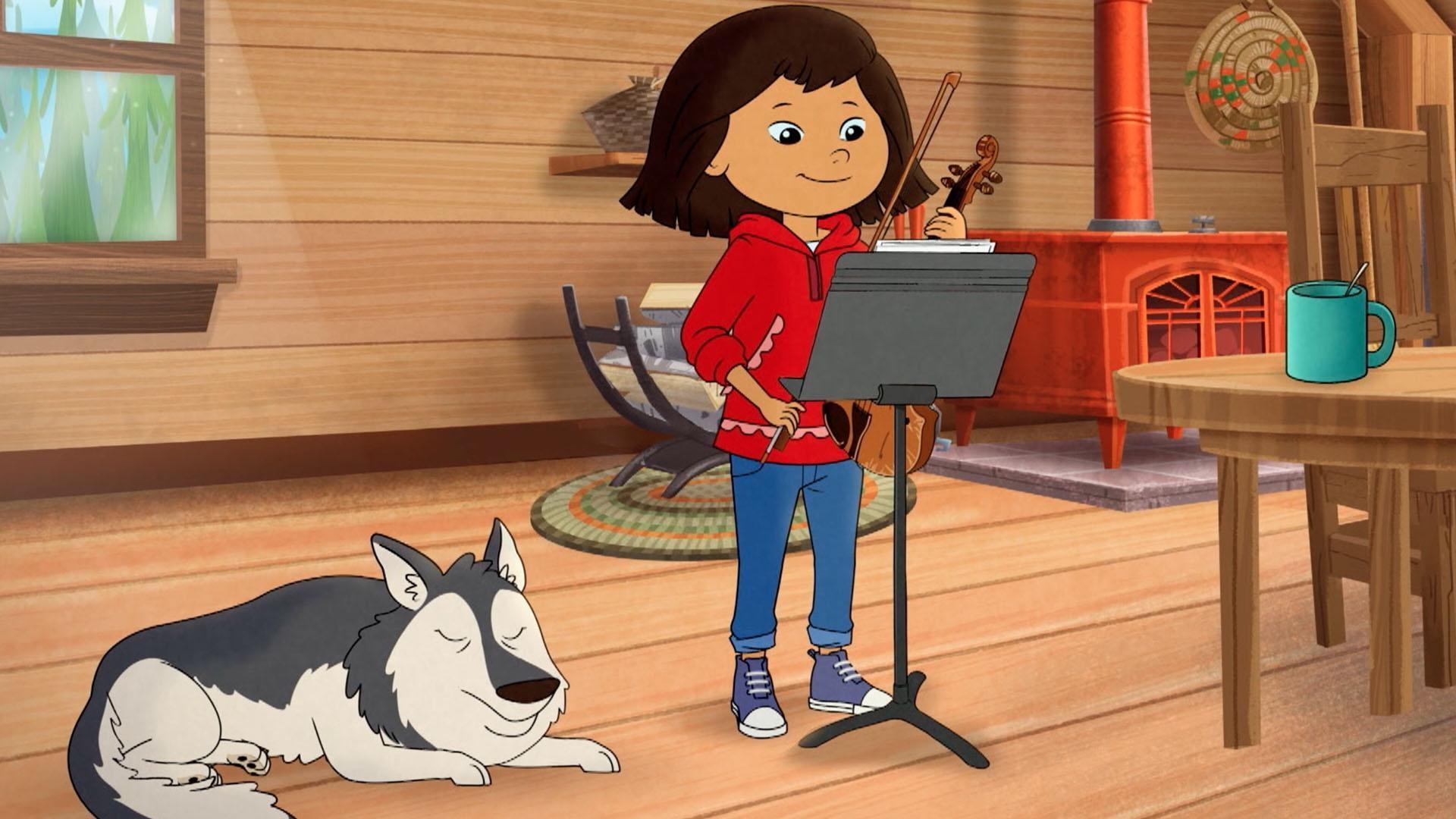 Molly and Grandpa drum together, proving Molly can keep a beat.