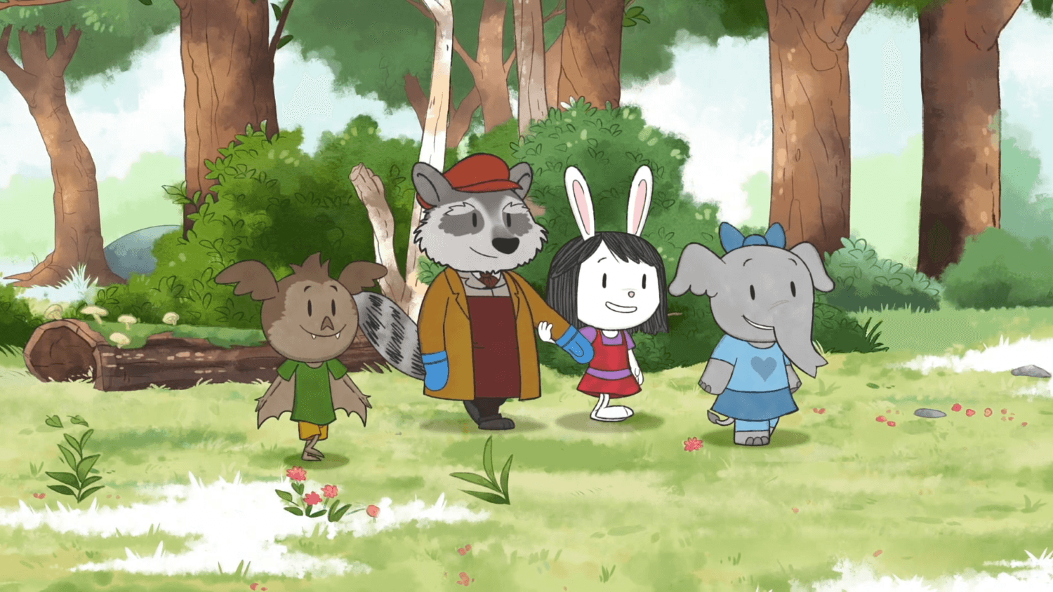 The kids’ chocolate melts / The kids help Mr. Raccoon with his bad day.