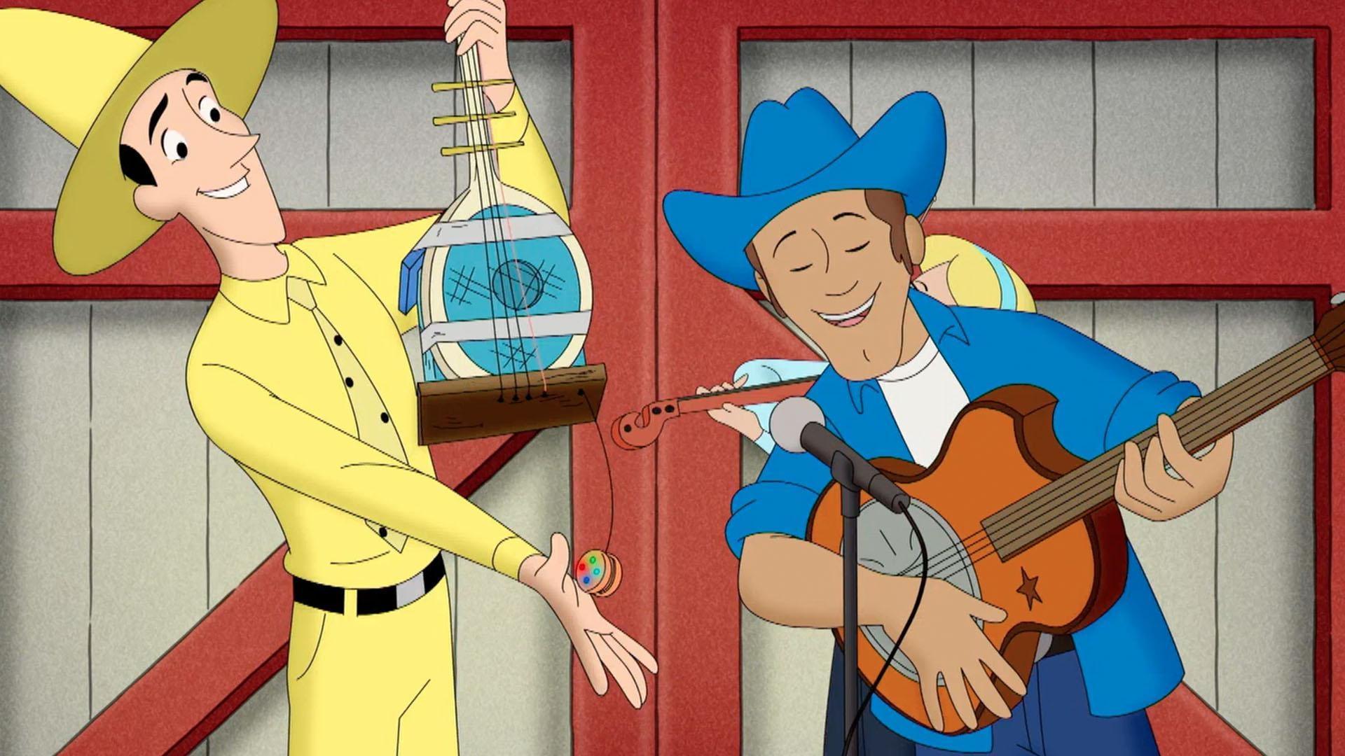 George and Allie make a guitar for a hoedown. / George and The Man go to a clown show.
