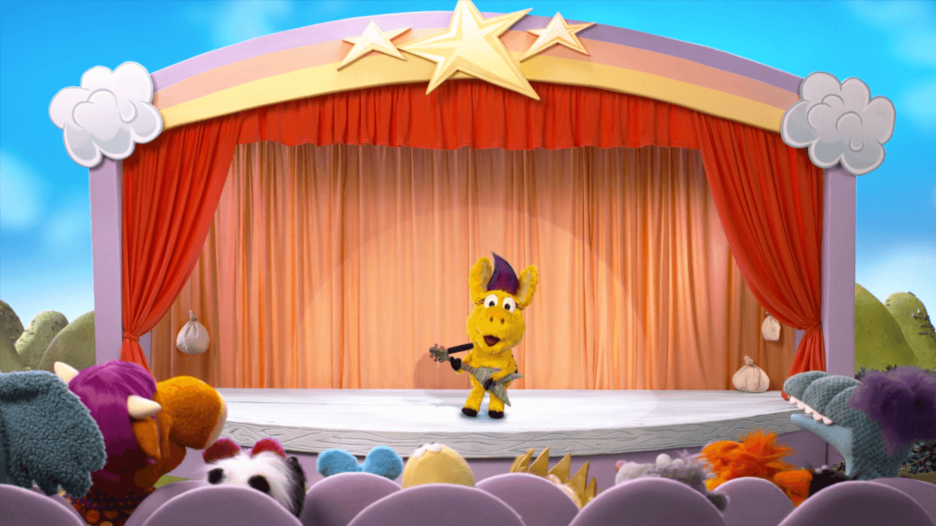 Donkey and a new bird pal perform at the Someplace Else Talent Show.