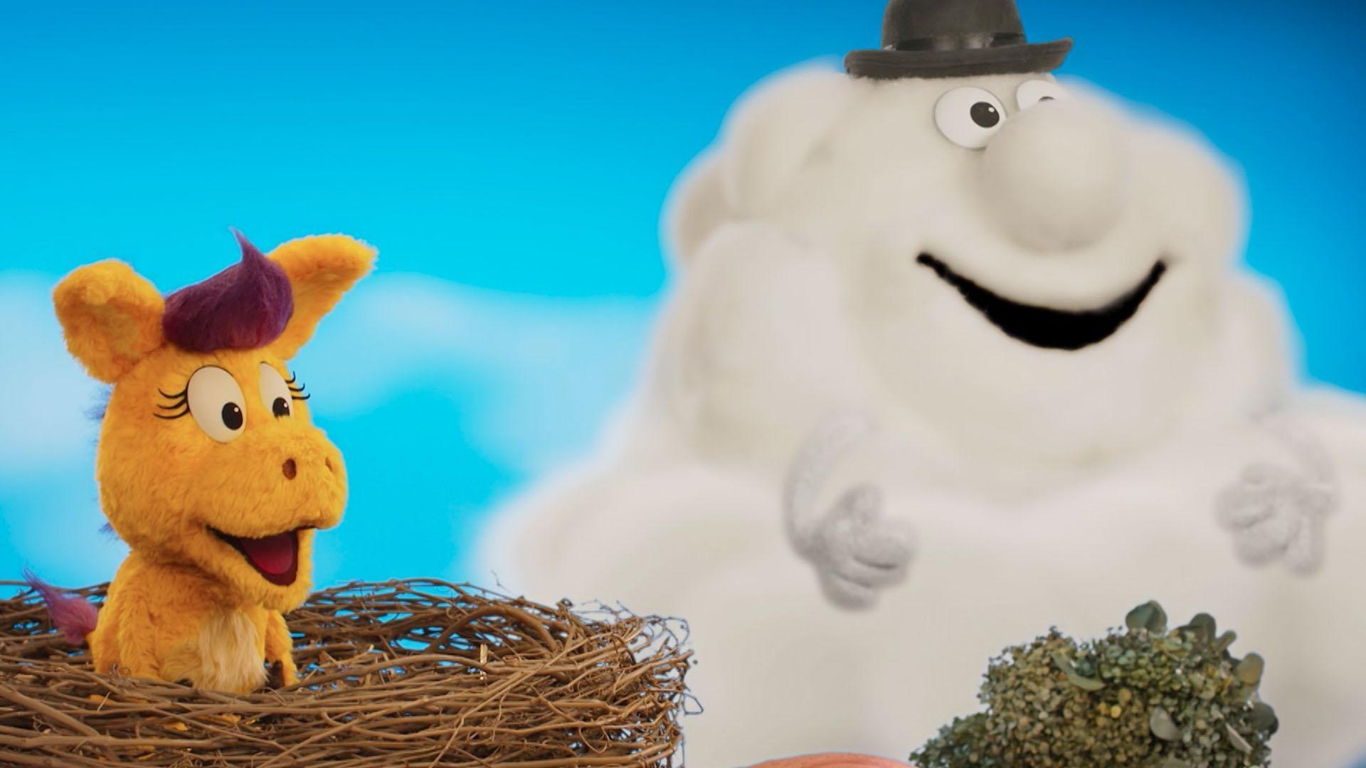 When Donkey feels frustrated, Clyde the Cloud helps her feel better.