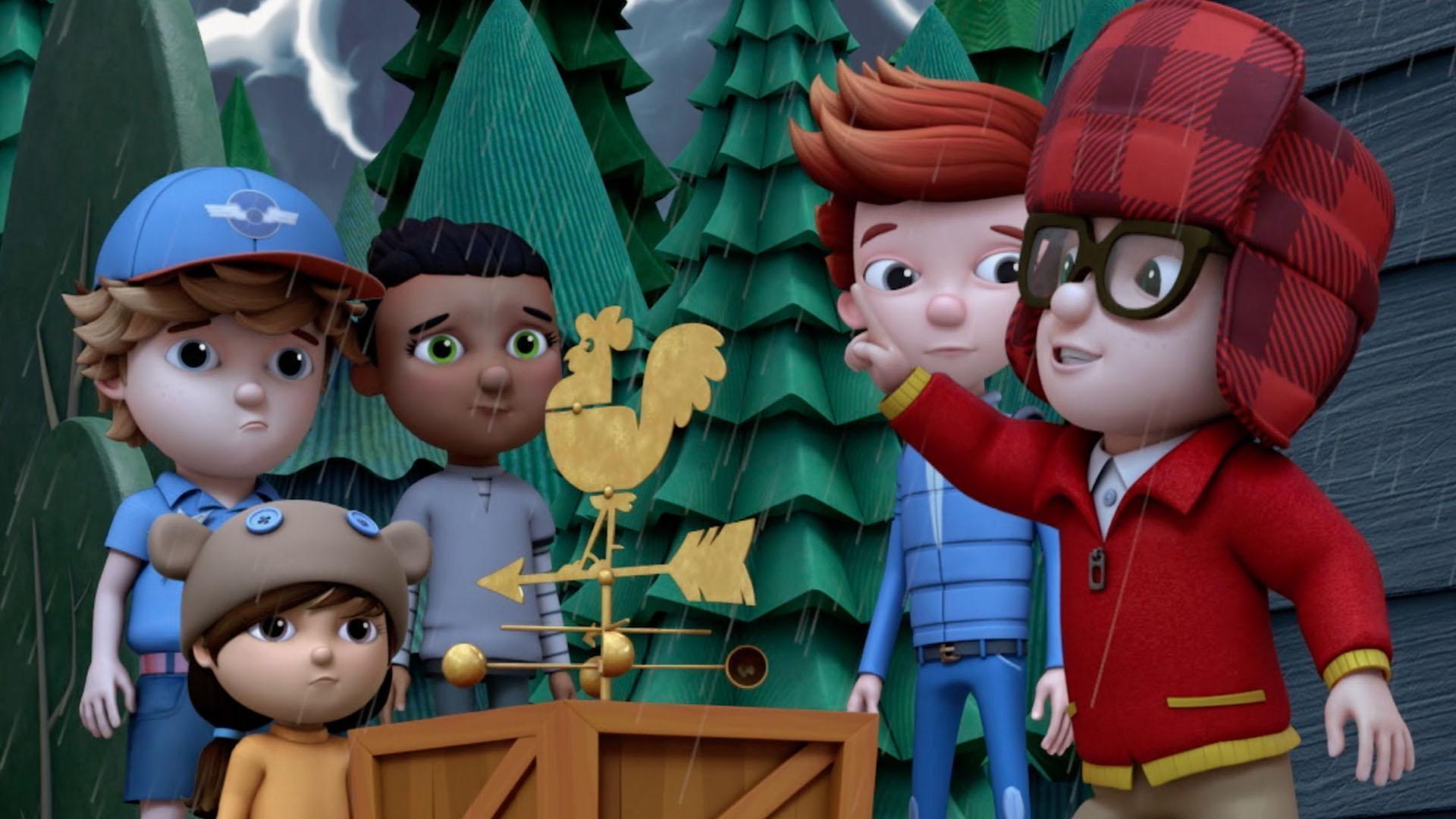 Bergs tells the kids about satellites.