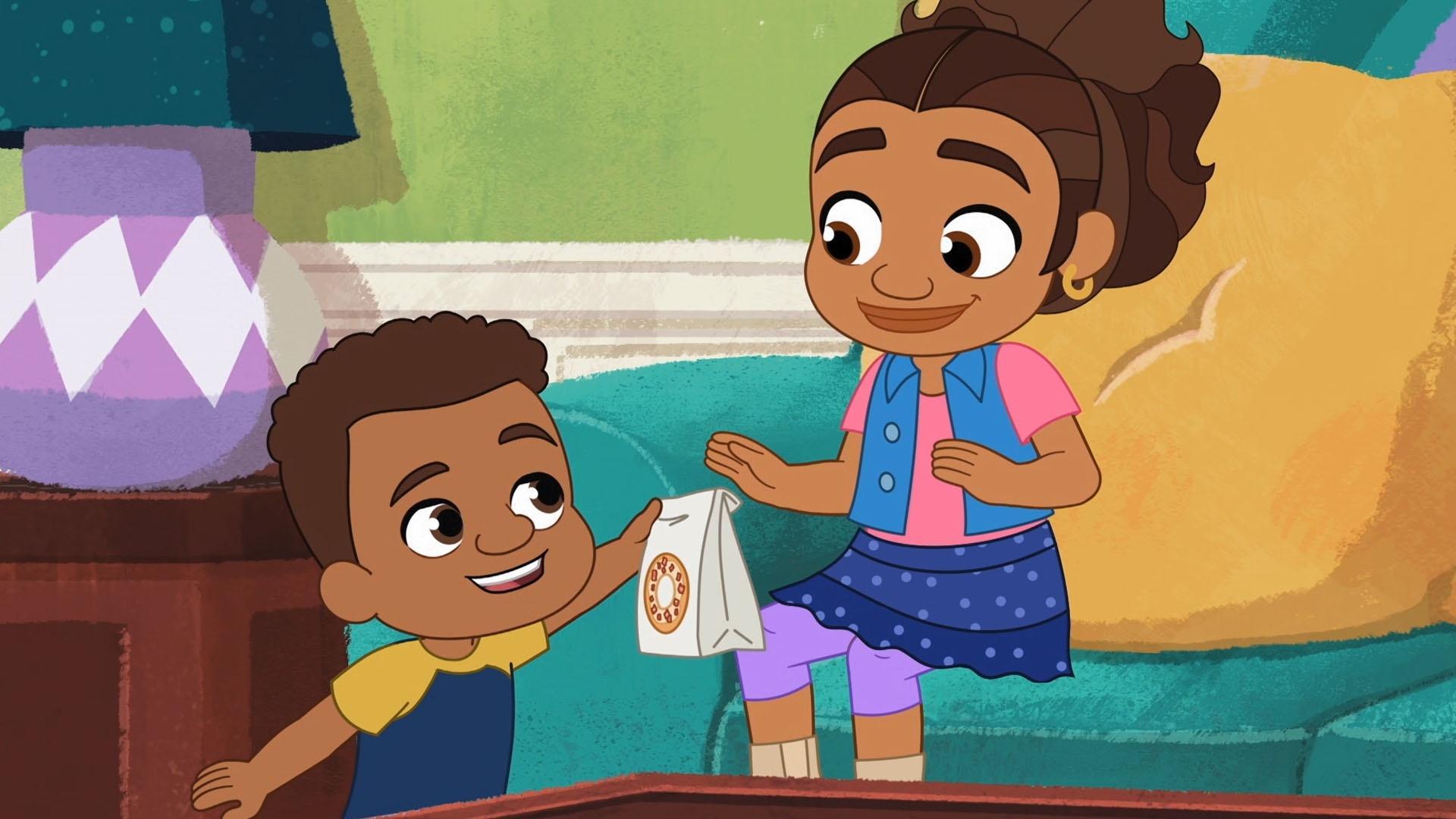 Alma lets Mami and Junior have their special day together.  Junior brings her a donut!