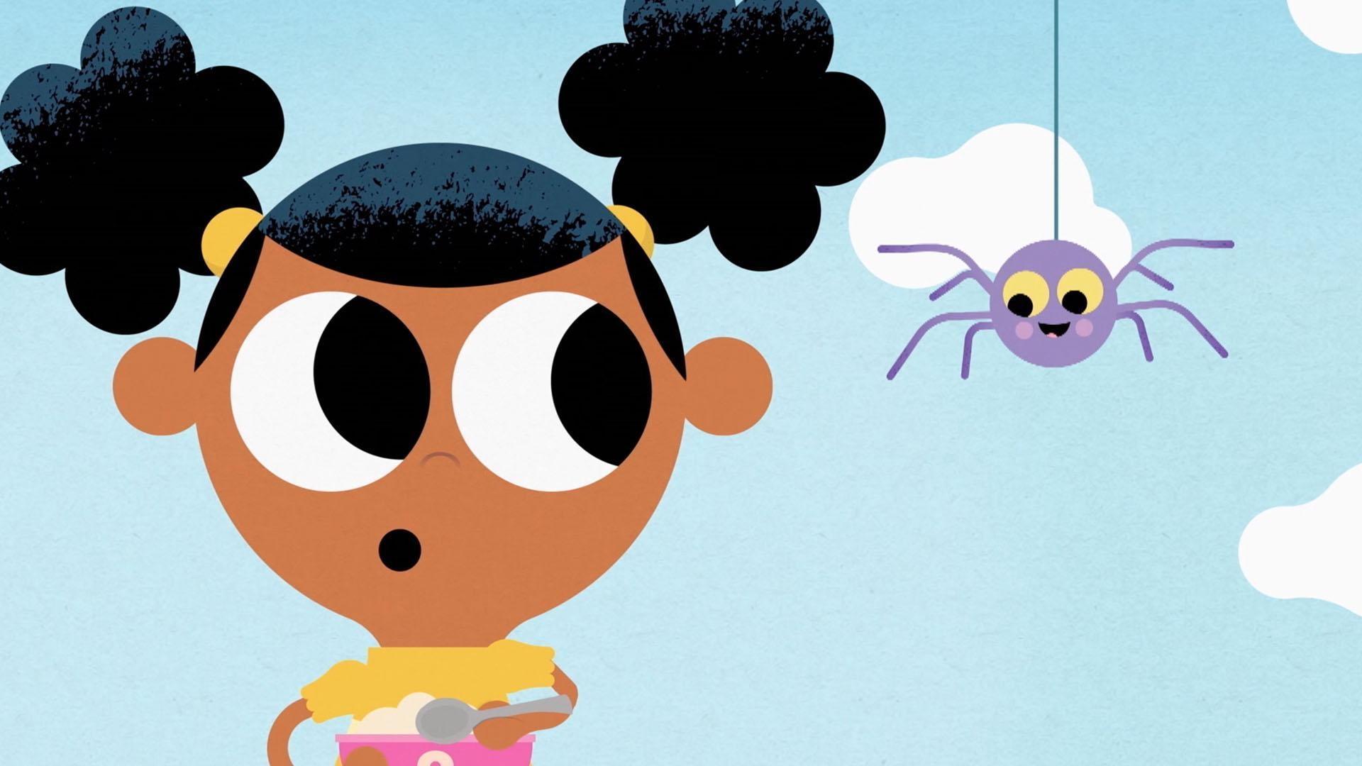 Little Miss Muffet loves to count to the number eight.