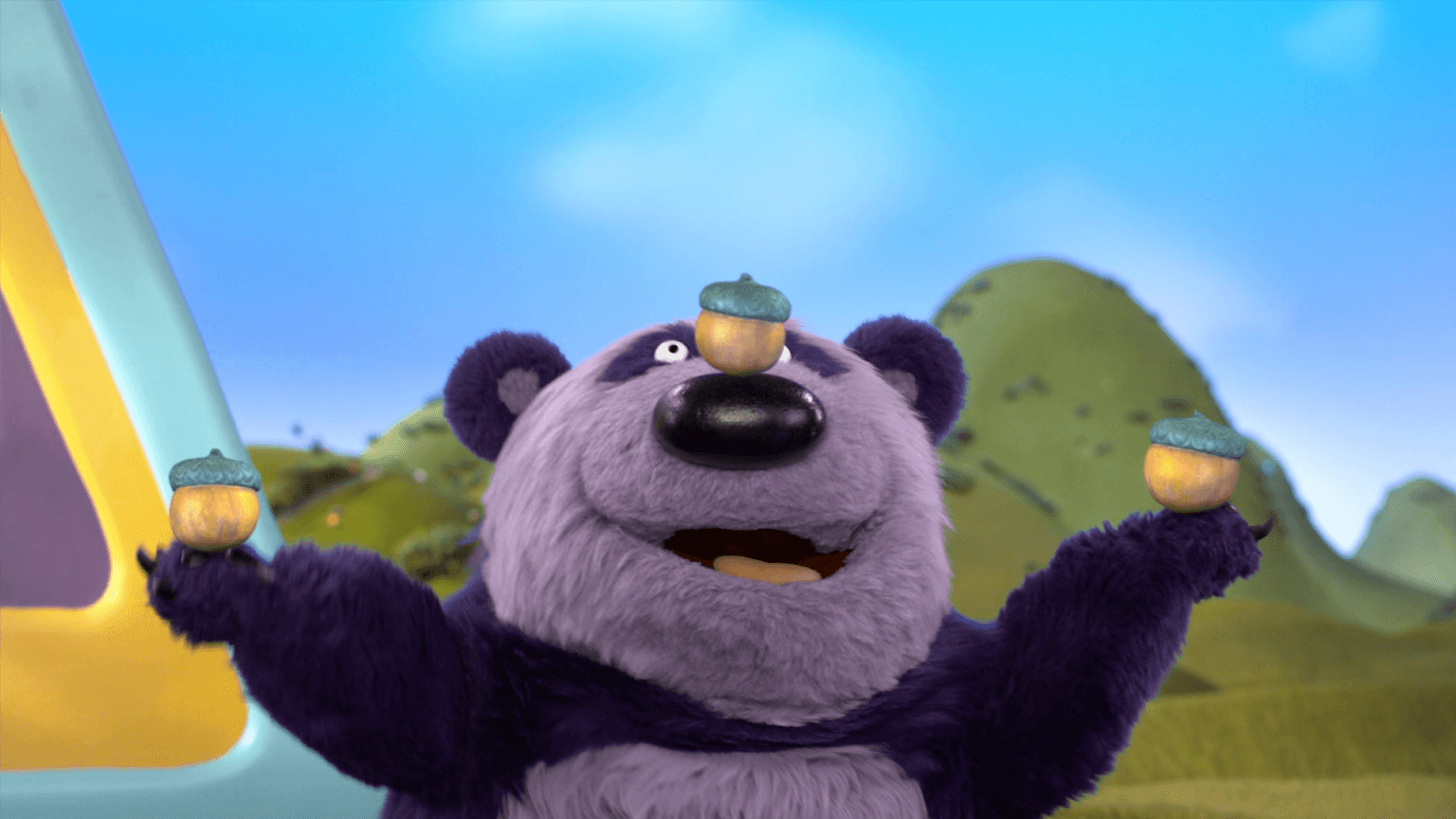 While waiting for Gameshow Gator's new game, Donkey and Panda make up their own game.