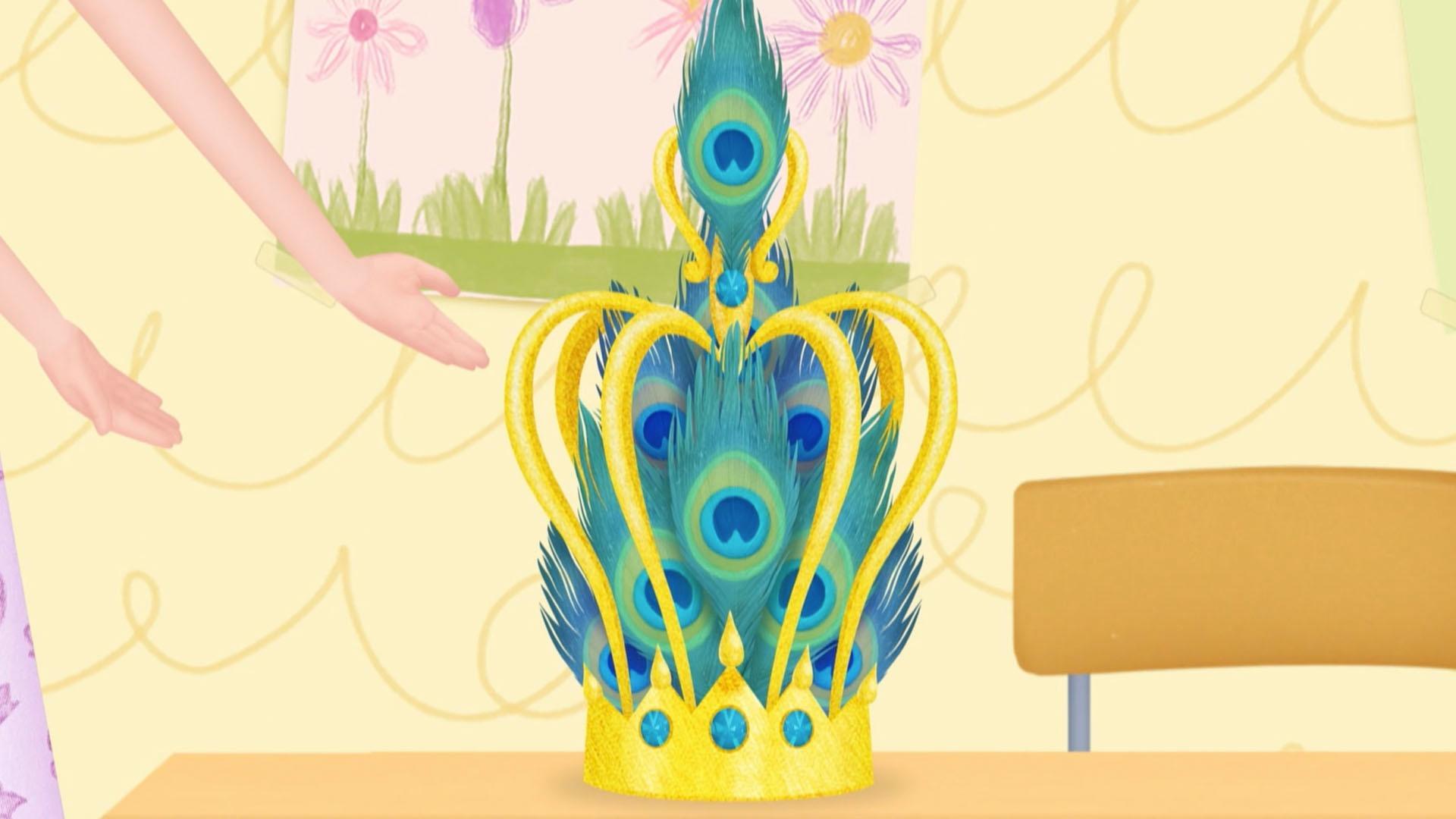 Pinkalicious's class is practicing their posture for the Royal Peacock Dance.