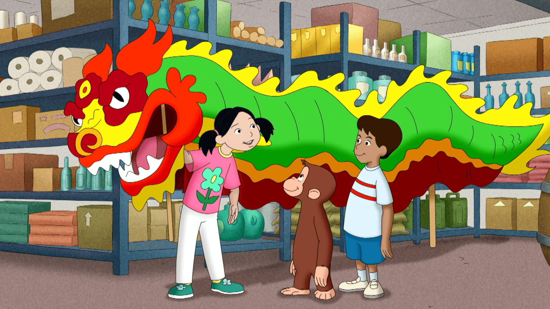 Lily shows Marco and George how her family celebrates Chinese New Year.