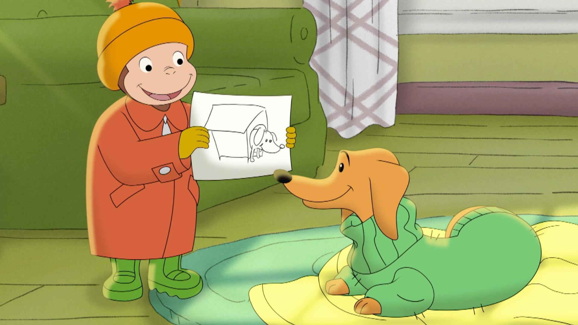 It's too cold outside for Hundley. / George learns to tell time.